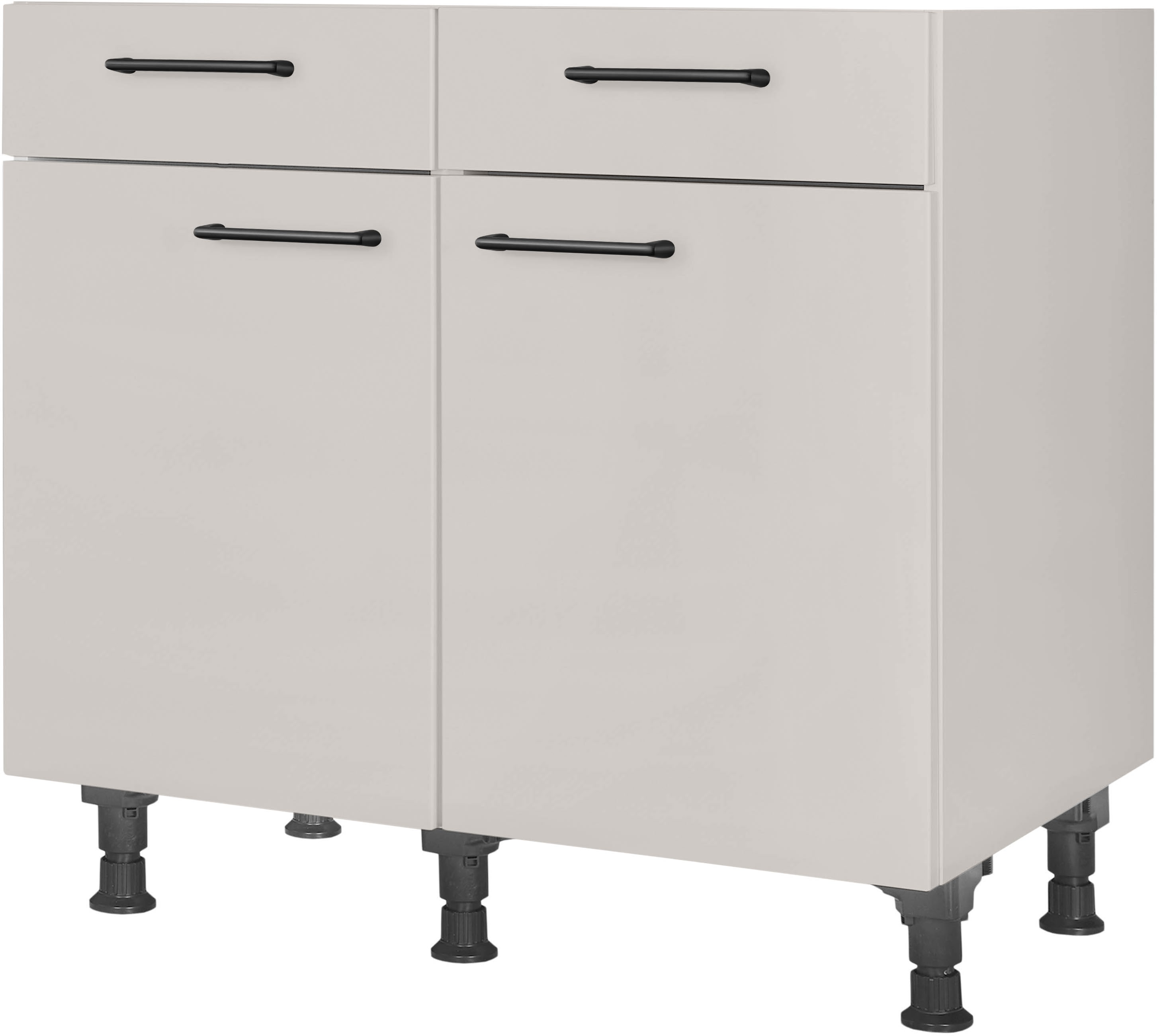 nobilia Unterschrank ""MIAMI", vormontiert, Breite 90 cm, Soft-Close-Funktion" bei den Schubkästen, inkl. höhenverstellbare Sockelfüße