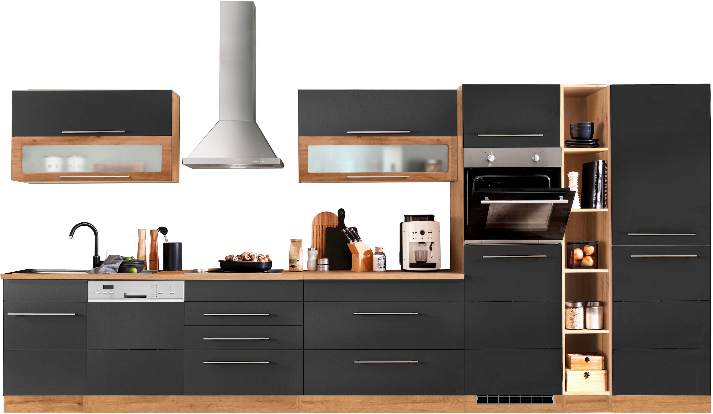 KOCHSTATION Küchenzeile "KS-Wien" Breite 440 cm, wahlweise mit E-Geräten und Induktion