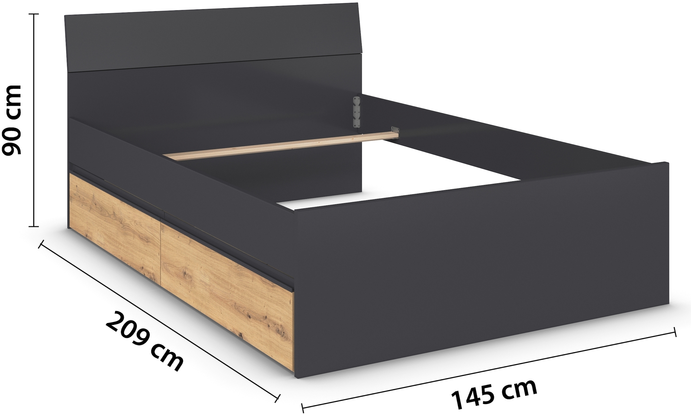 rauch Stauraumbett »Doppelbett Einzelbett Bett für kleine Räume Stauraum JOEL« Liegefläche 90x200 oder 140x200 cm,  praktische Bettschubkästen für zusätzlichen Stauraum MADE IN GERMANY