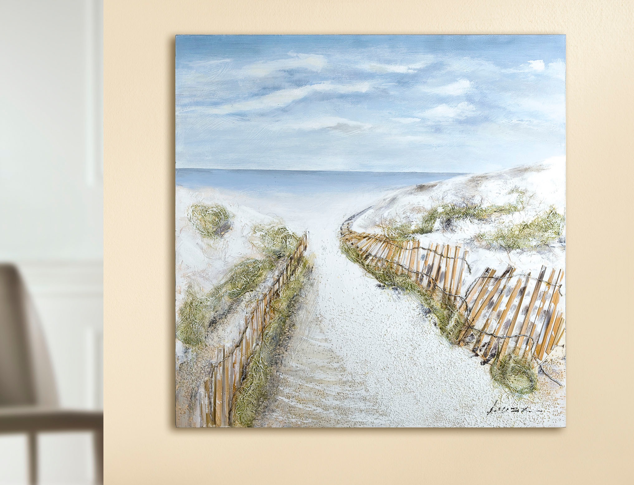 GILDE Leinwandbild "Gemälde Dünen-Idylle" Landschaft  Strand 1 Stk. tlg. günstig online kaufen