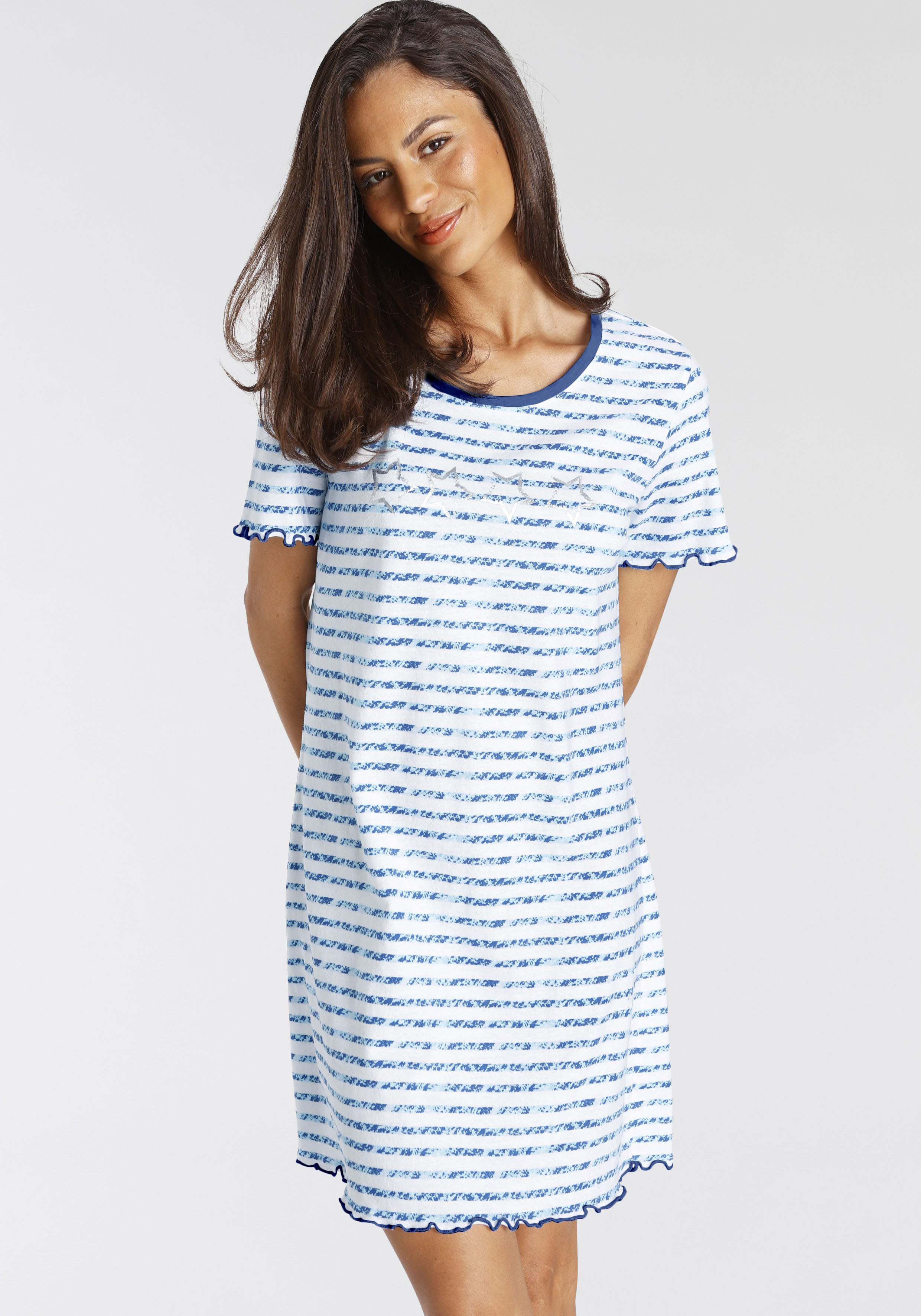 Vivance Dreams by Lascana Sleepshirt mit Kräuselsaum