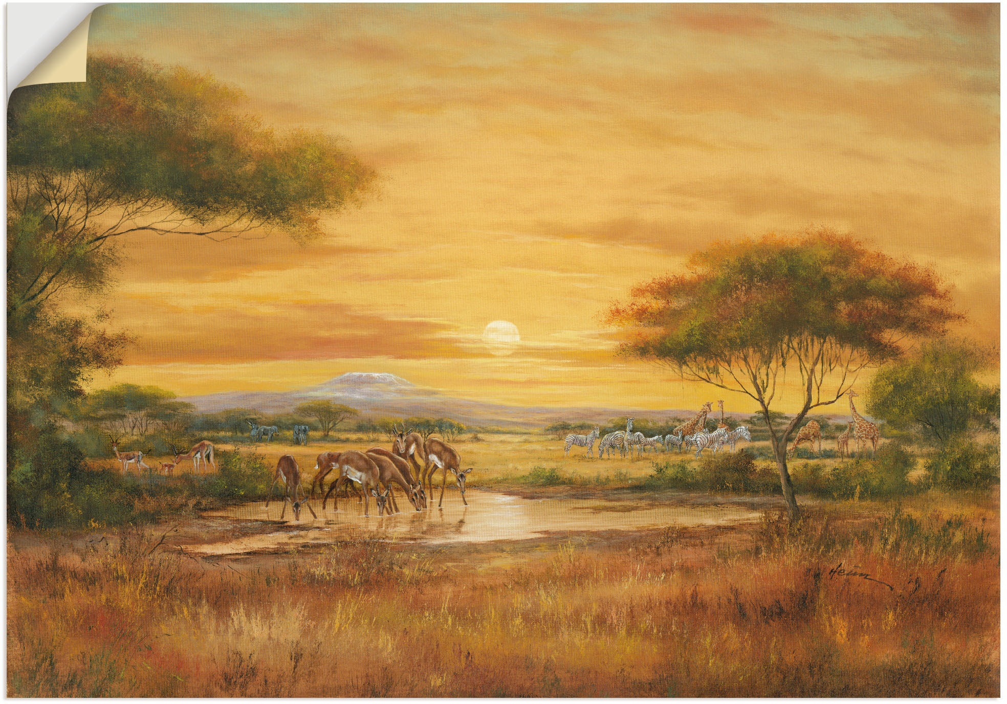 Black Friday Artland Wandbild »Afrikanische Steppe«, Wildtiere, (1 St.),  als Alubild, Leinwandbild, Wandaufkleber oder Poster in versch. Größen |  BAUR