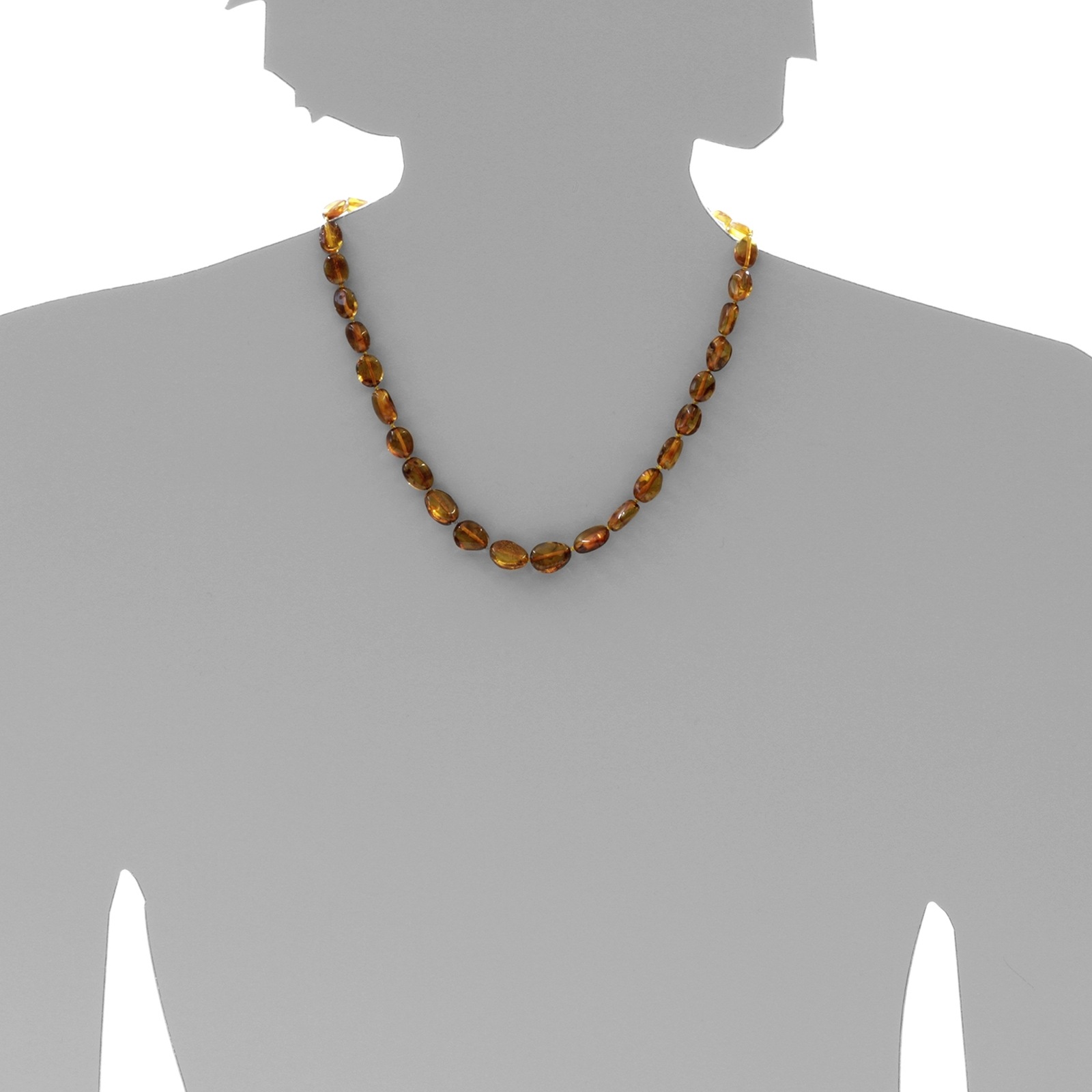 Kette ohne Anhänger OSTSEE-SCHMUCK "- Tocessa - Bernstein -" Gr. 42, braun (bernsteinfarben, braun), Halsketten, Damen, 42, Bernstein 6