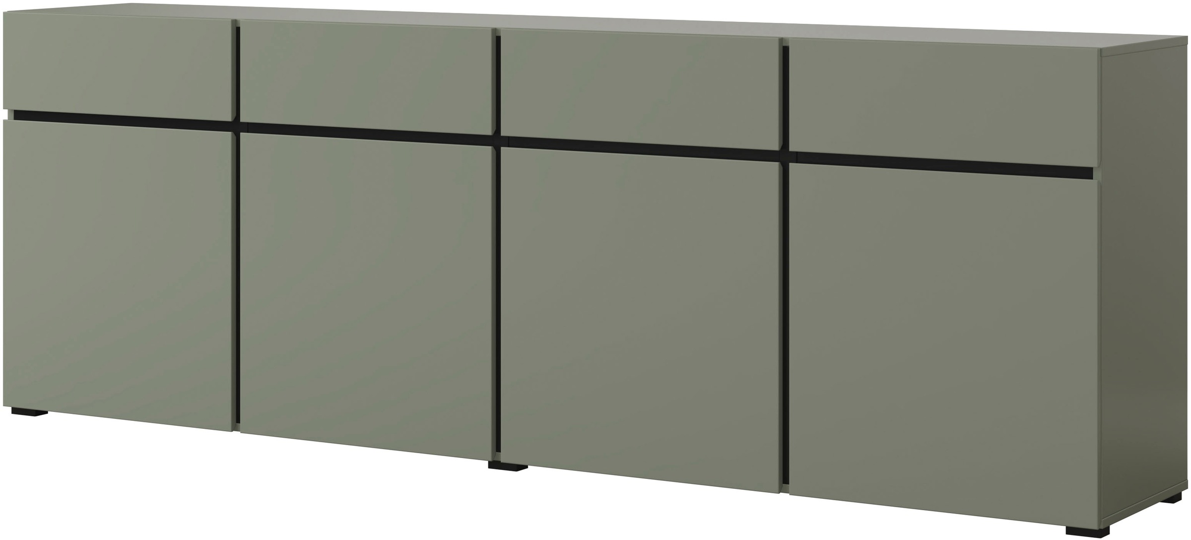 INOSIGN Sideboard "Cross,Breite 225 cm, moderne grifflose Kommode,4 Türen/4 günstig online kaufen