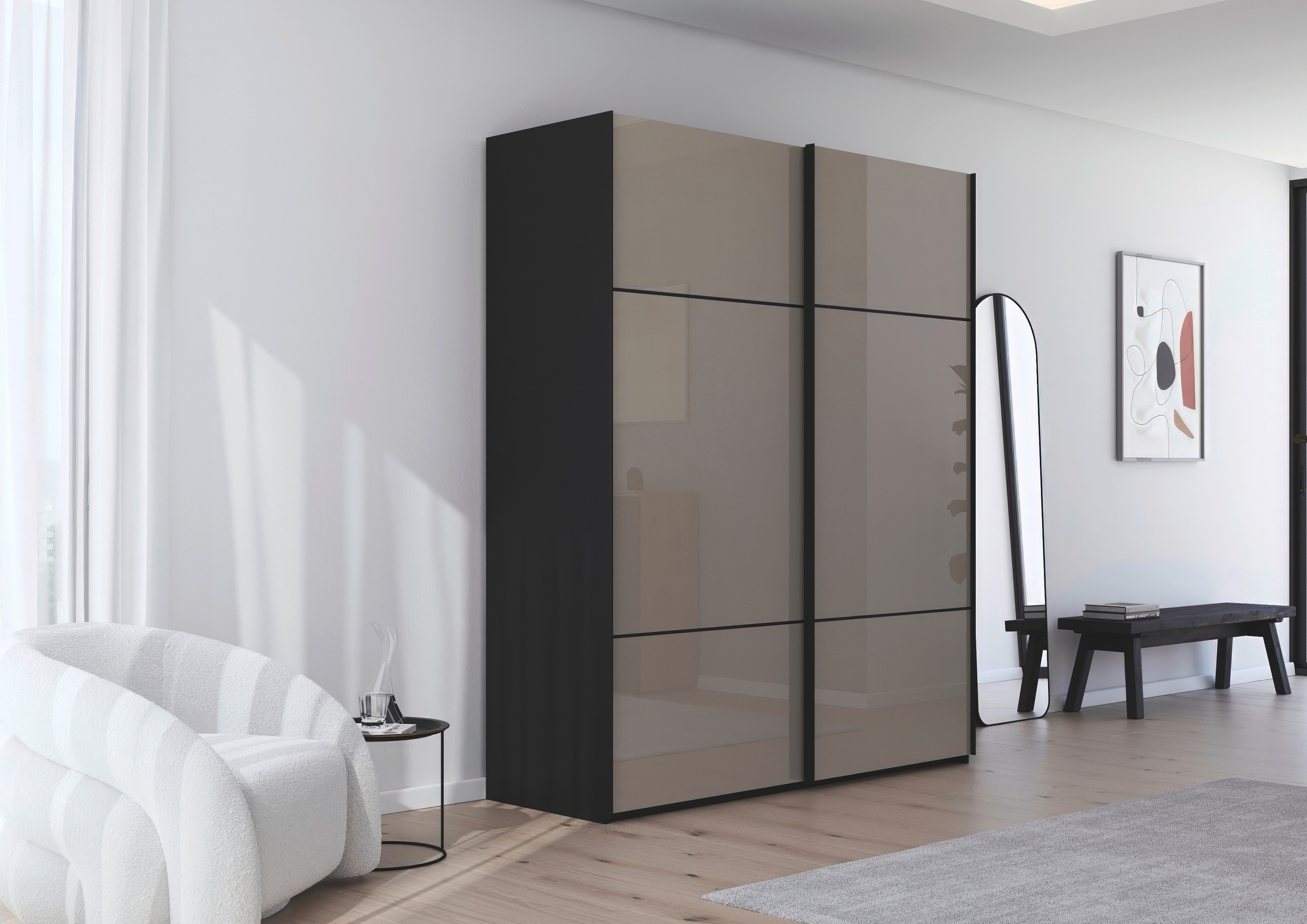 Thumbnail - rauch Schwebetürenschrank "Kleiderschrank Schrank Garderobe Schlafzimmerschrank SCALE-TRIO" edle dreigeteilte Front mit ...