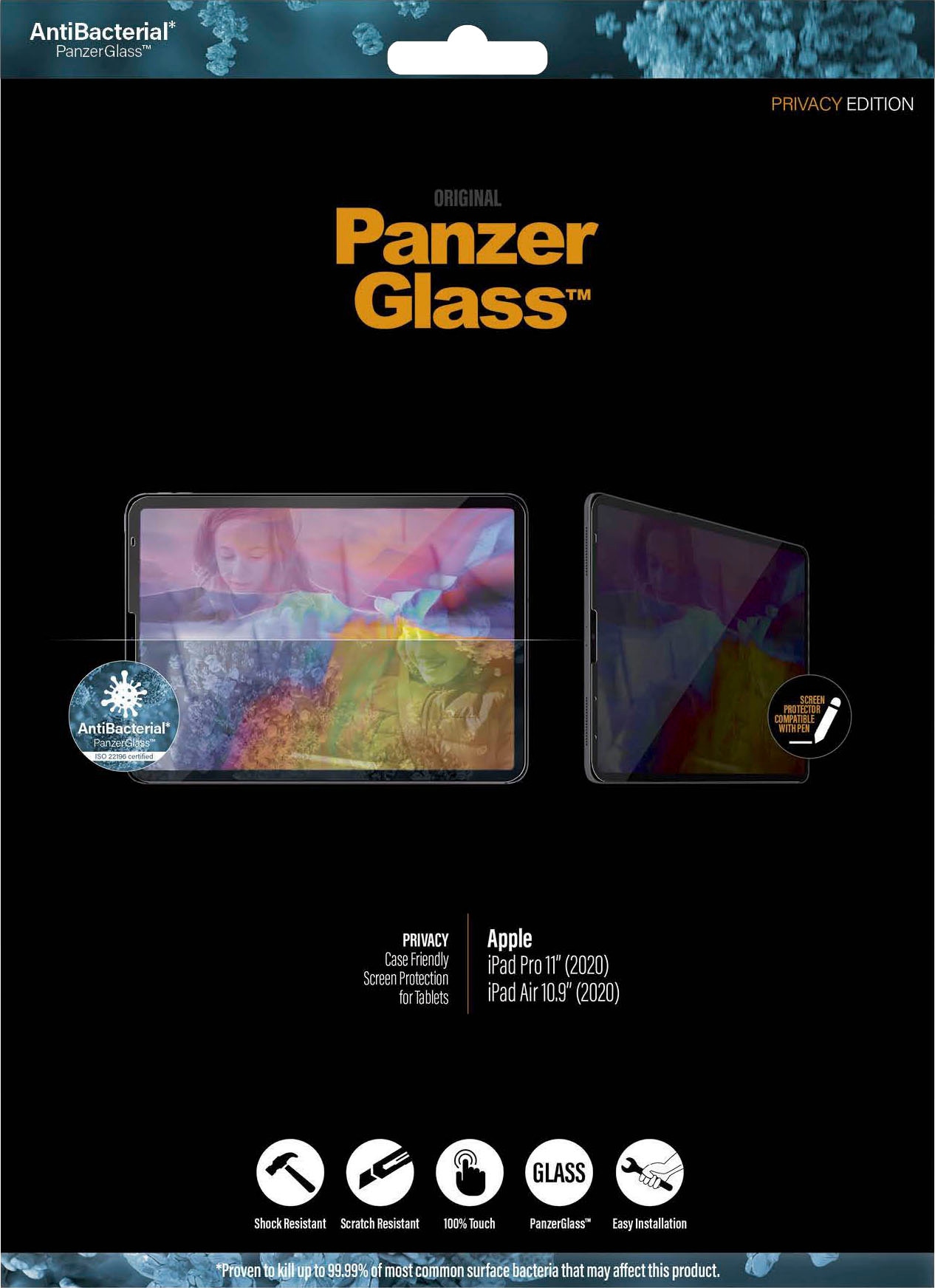 PanzerGlass Displayschutzfolie »Privacy Apple iPad Pro 11" (2020/2021) & iPad Air (2020)«, für Apple iPad Pro 11" (2020)-Apple iPad Pro 11" (2021)-iPad Air (2020)