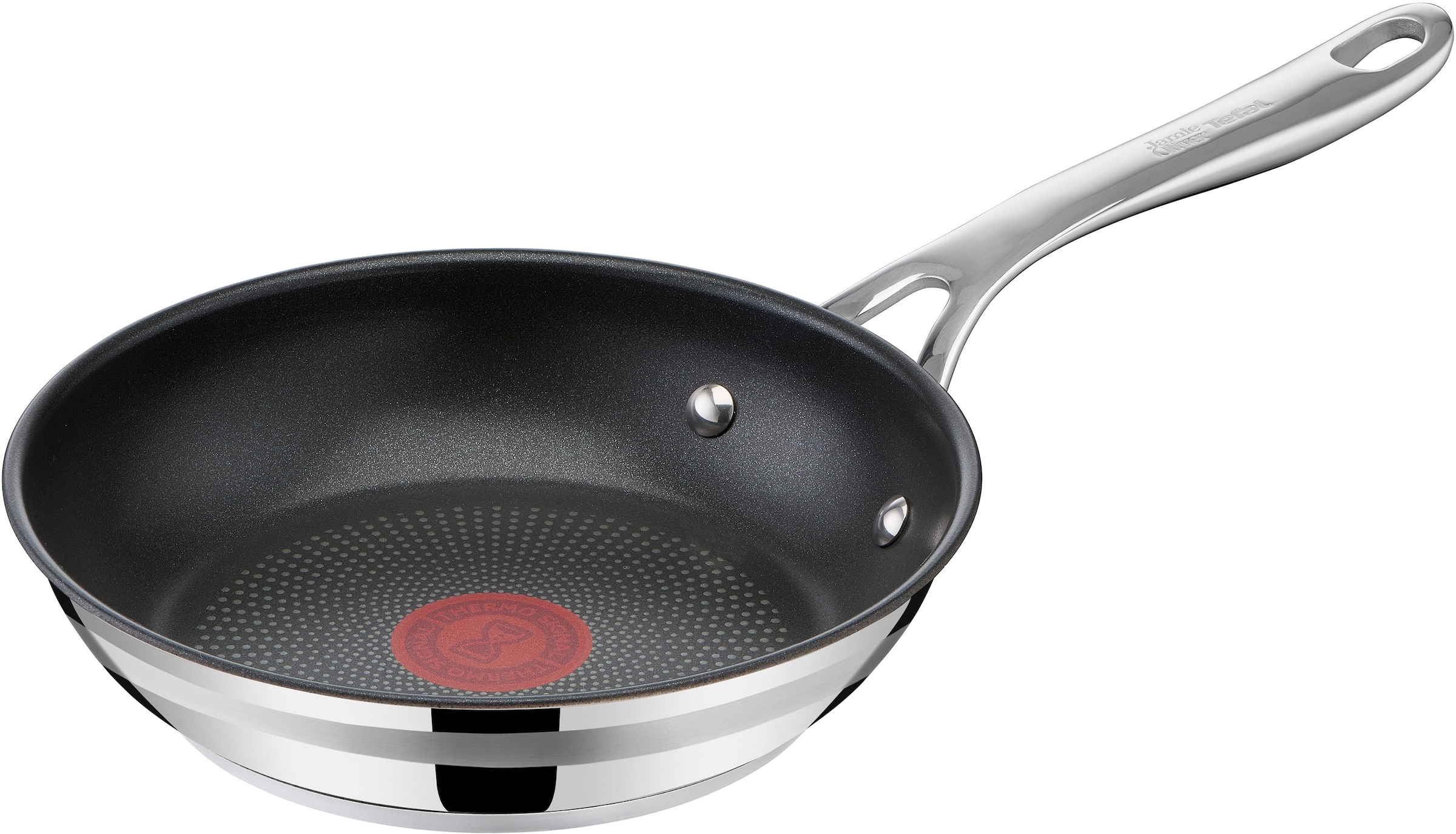 Tefal Bratpfanne "Jamie Oliver Cook Smart, Pfanne Induktion mit Antihaftversiegelung" Edelstahl Thermo-Signal bei idealer Bratttemperatur, für alle Herdarten geeignet