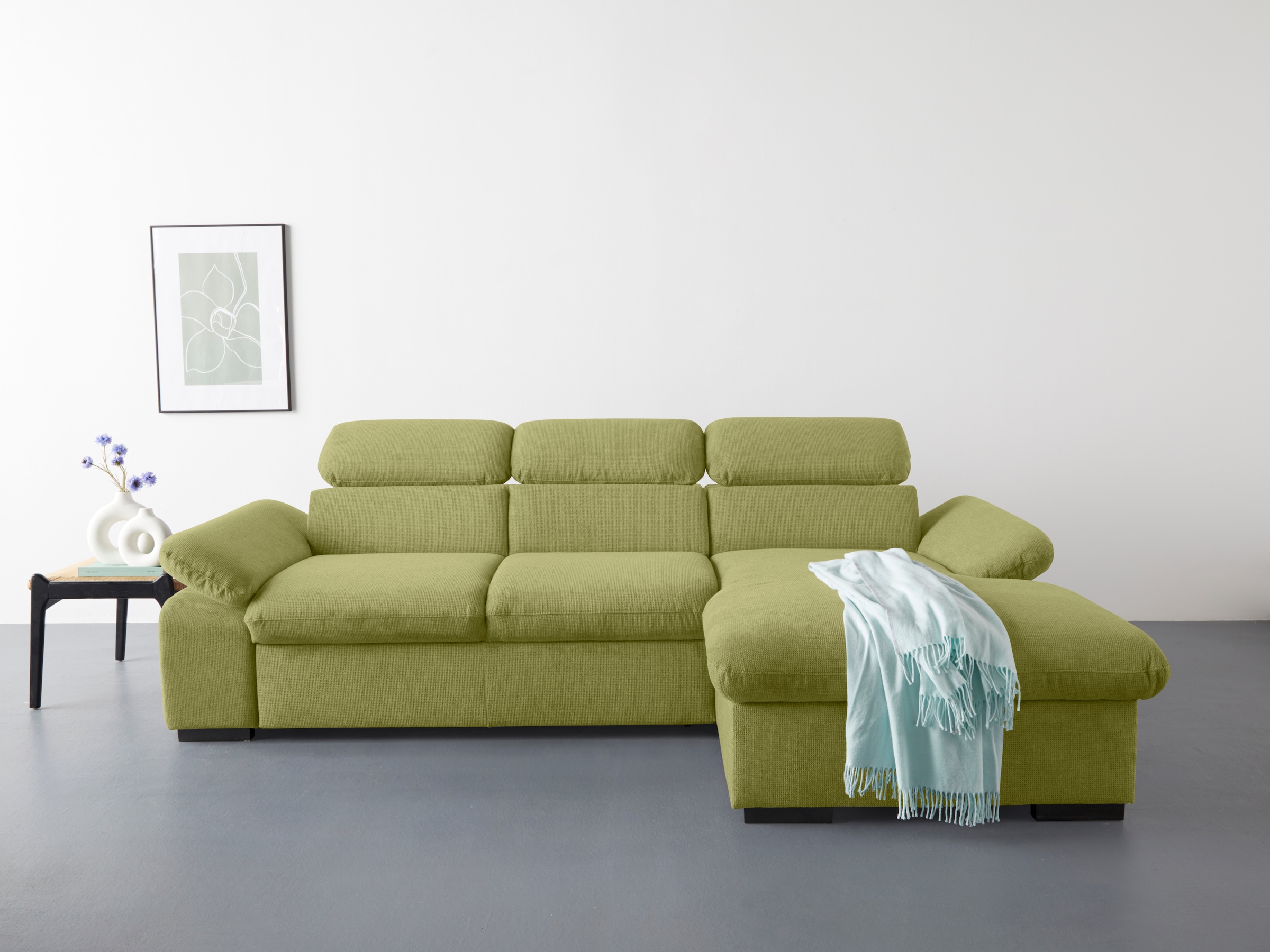 COTTA Ecksofa "Lola L-Form mit Kopfteilfunktion & Hocker", (Set, mit Hocker günstig online kaufen