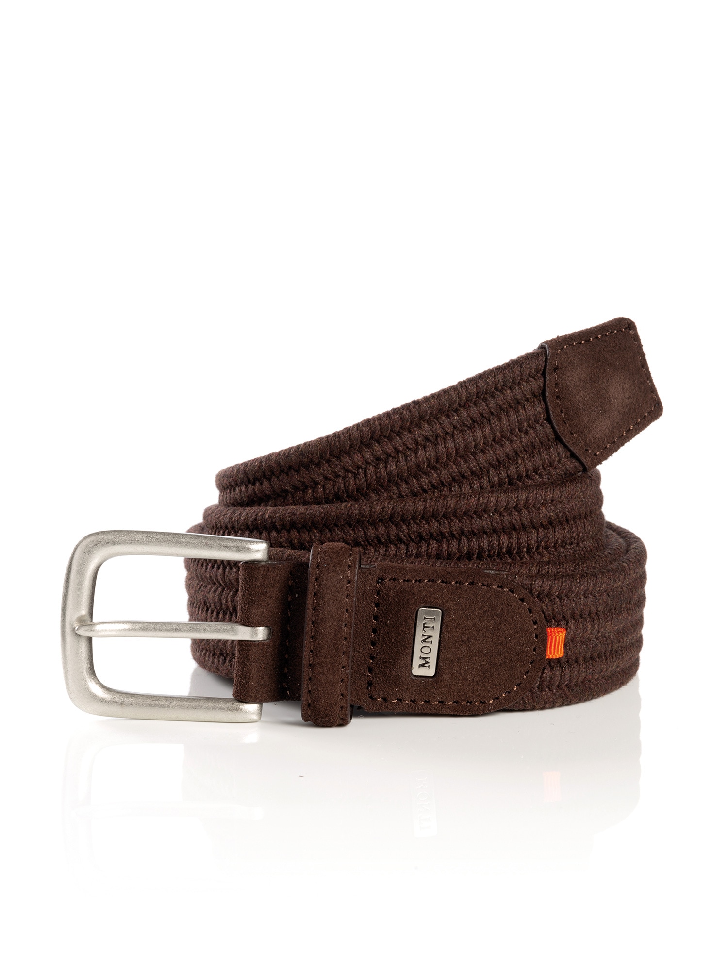 MONTI Flechtgürtel »SANREMO« elastisches Flechtband, Rauleder-Details