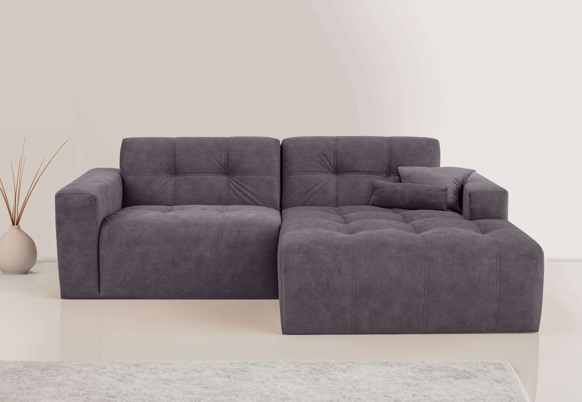 INOSIGN Ecksofa "Tapley", Breite 221 cm, L-Form, in Lederoptik oder Struktu günstig online kaufen