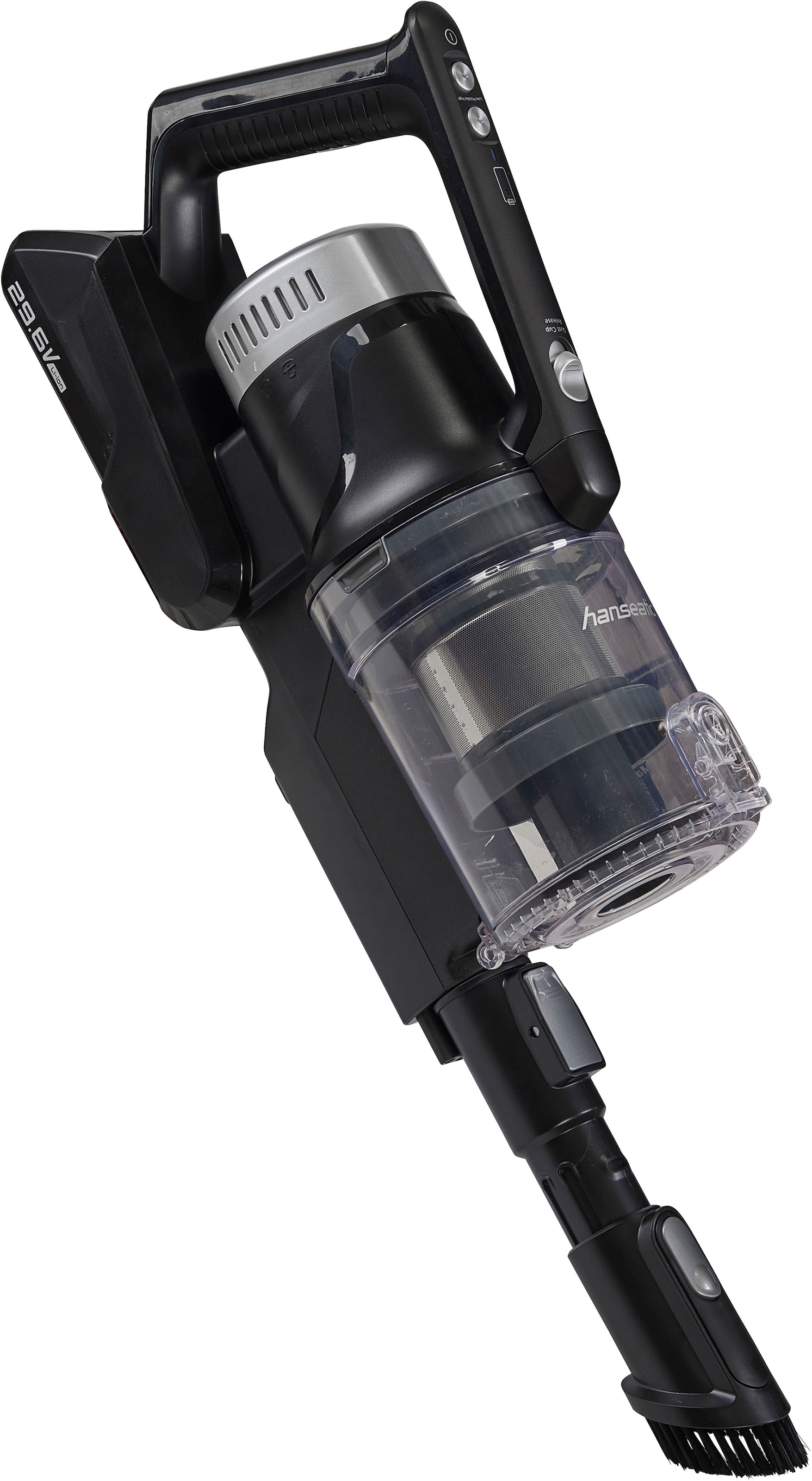 Hanseatic Akku-Hand-und Stielstaubsauger »HVS450BMC Akku Staubsauger, LED Beleuchtung, HEPA H12 Filter«, inkl. Wandhalterung, großes Zubehör, einfache Entleerung