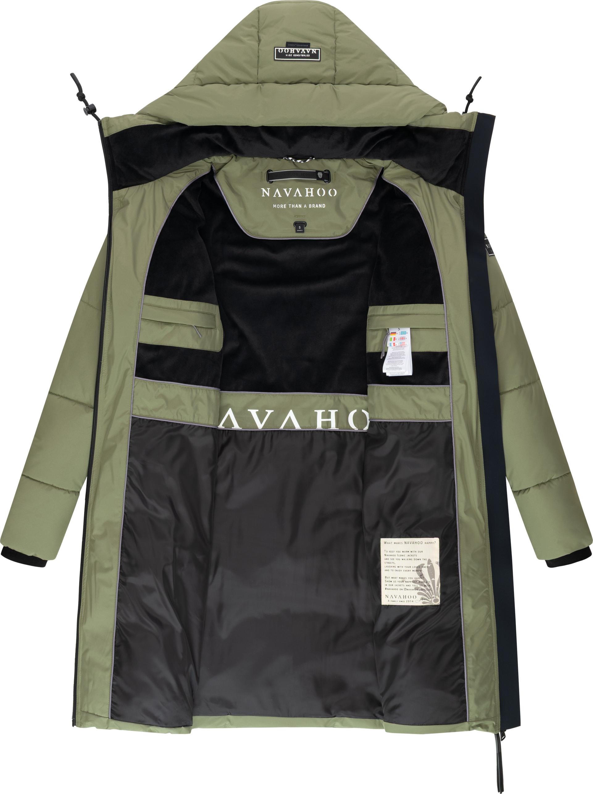 Navahoo Steppmantel »Kältekuschel XIV« Warmer Damen Wintermantel mit Fleece-gefüttertem Kragen