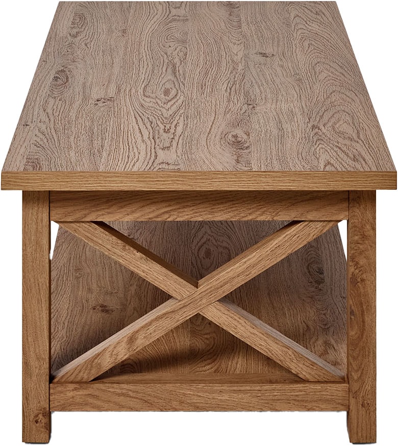 Jahnke Couchtisch »CHALET COFFEE«, (1 St.), Couchtisch, Kaffetisch, mit Ablageboden, Landhausstil, X-Design