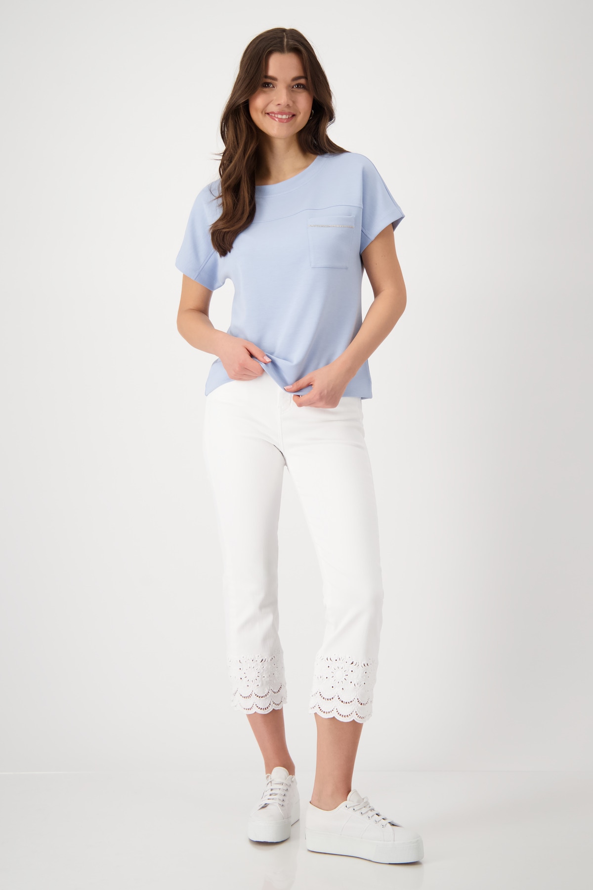 Monari Sweatshirt »Sweatshirt Basic Kette«, Mit Rundhalsausschnitt