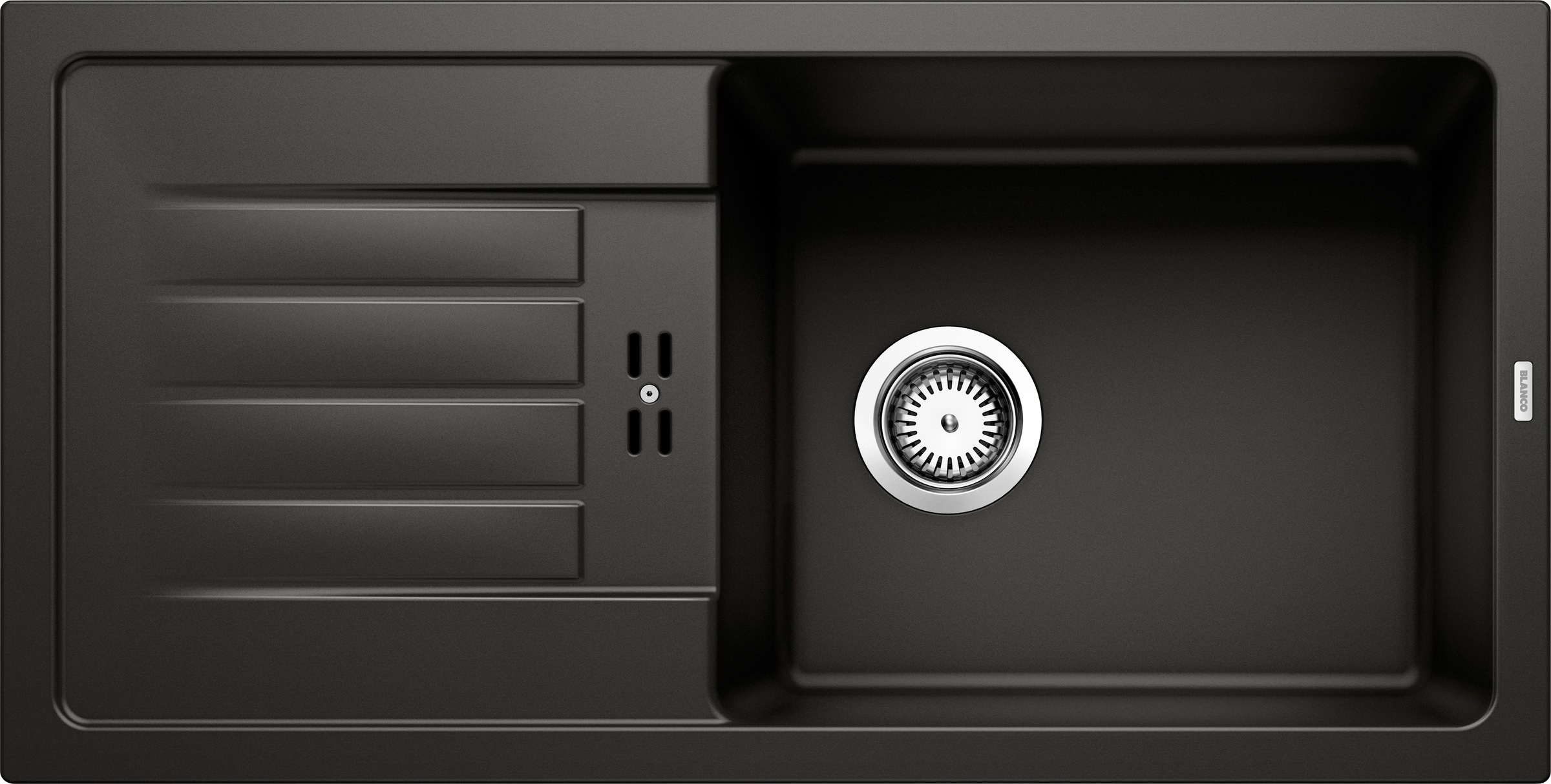 Granitspüle BLANCO, B:44cm H:18cm T:86cmschwarz, Verbundwerkstoff, Küchenspülen, "FAVUM XL 6 S", erhältlich in mehreren Farben