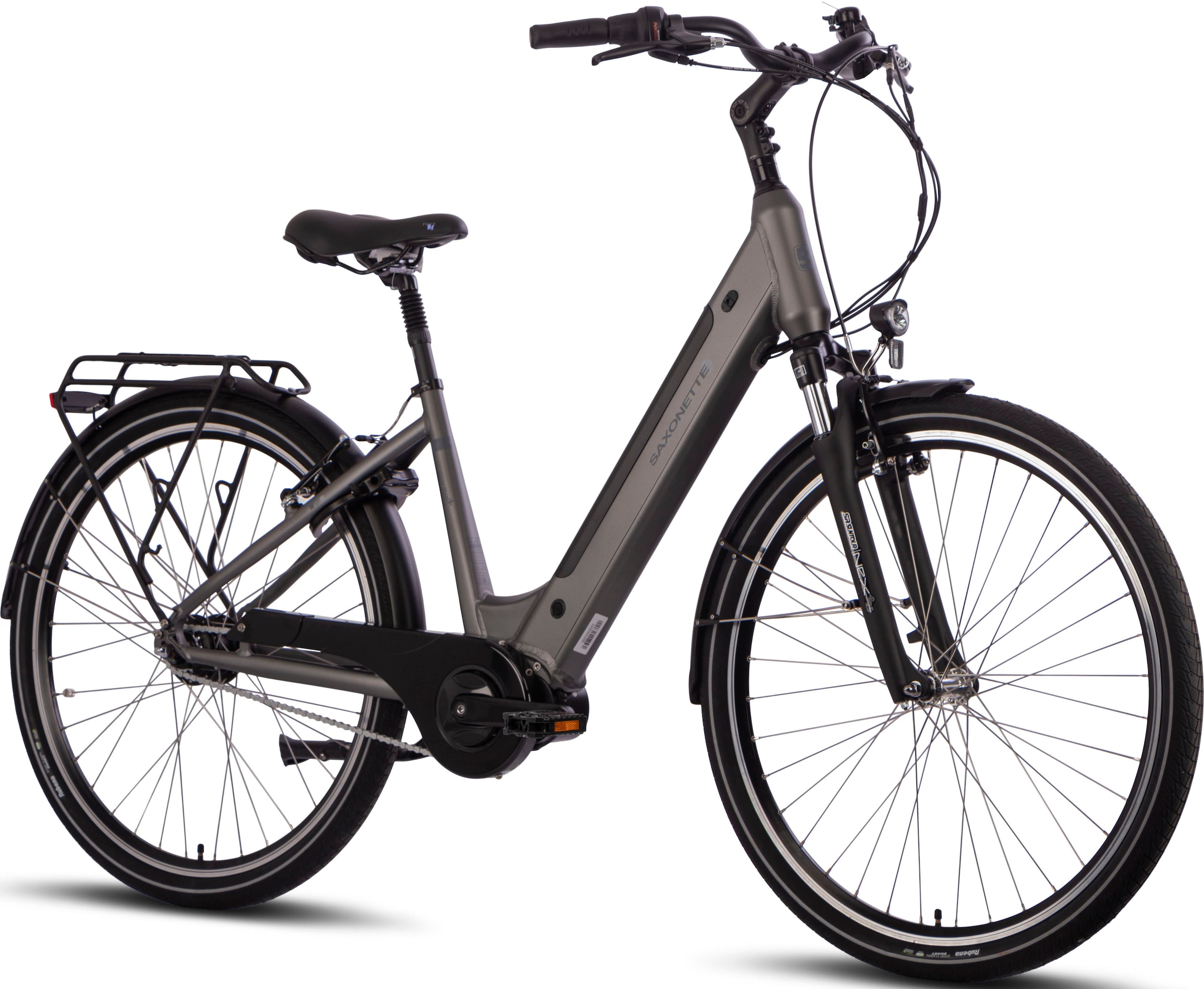 SAXONETTE E-Bike »Optimum Plus«, 7 Gang, Mittelmotor 250 W, Pedelec, E-Bike für Damen u. Herren, Cityrad, integr. Rahmenschloss