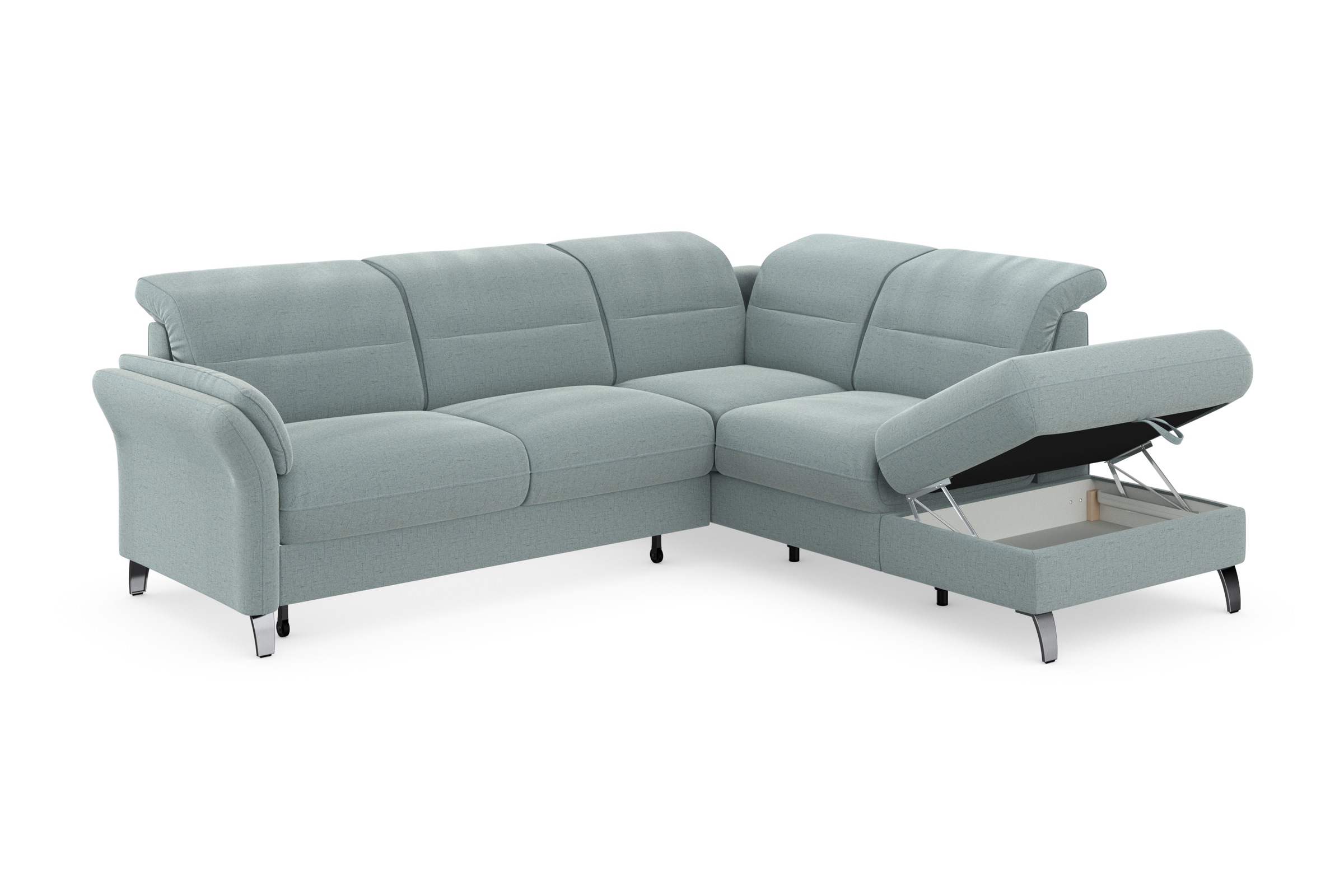 sit&more Ecksofa »Grenoble L-Form mit Federkern«, wahlweise mit Bettfunktion, Bettkasten, Arm- und Kopfteilverstellung