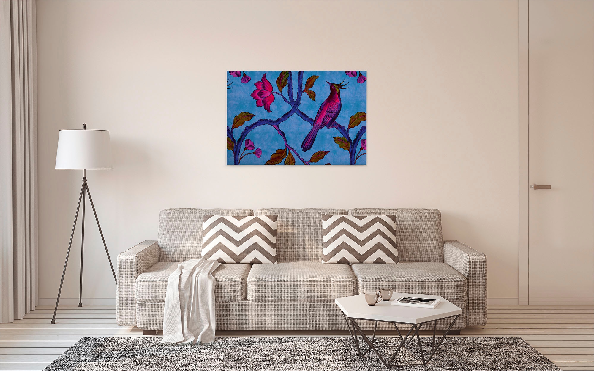 A.S. Création Leinwandbild »bird of paradise«, Kunst-Vögel-Kinder, (1 St.), Keilrahmen Bild Vogel Bunt Leinwand-Bild Wohnzimmer modern Wandbild