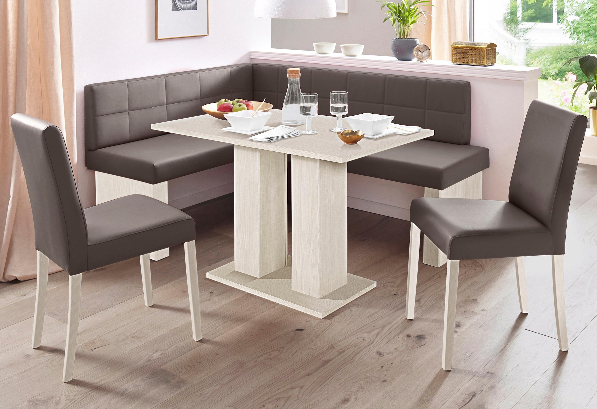 massivline&more Eckbankgruppe "Anna", (Set, 4 tlg.), mit 2 Stühlen mit mass günstig online kaufen