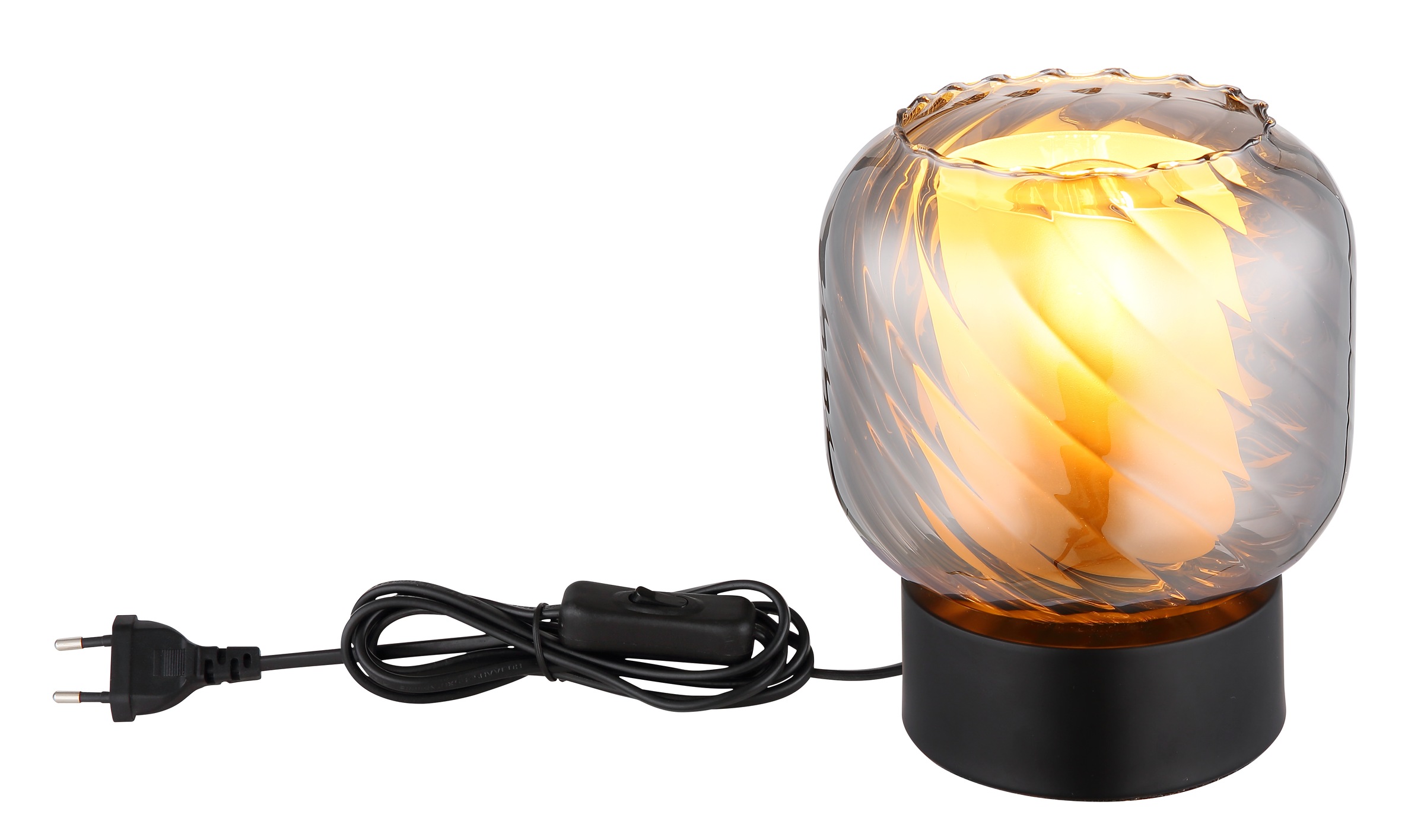 GLOBO LIGHTING Tischleuchte »XIA« E27 1 Stk. Tischlampe Glas rauchfarben opal Schlafzimmer Flur