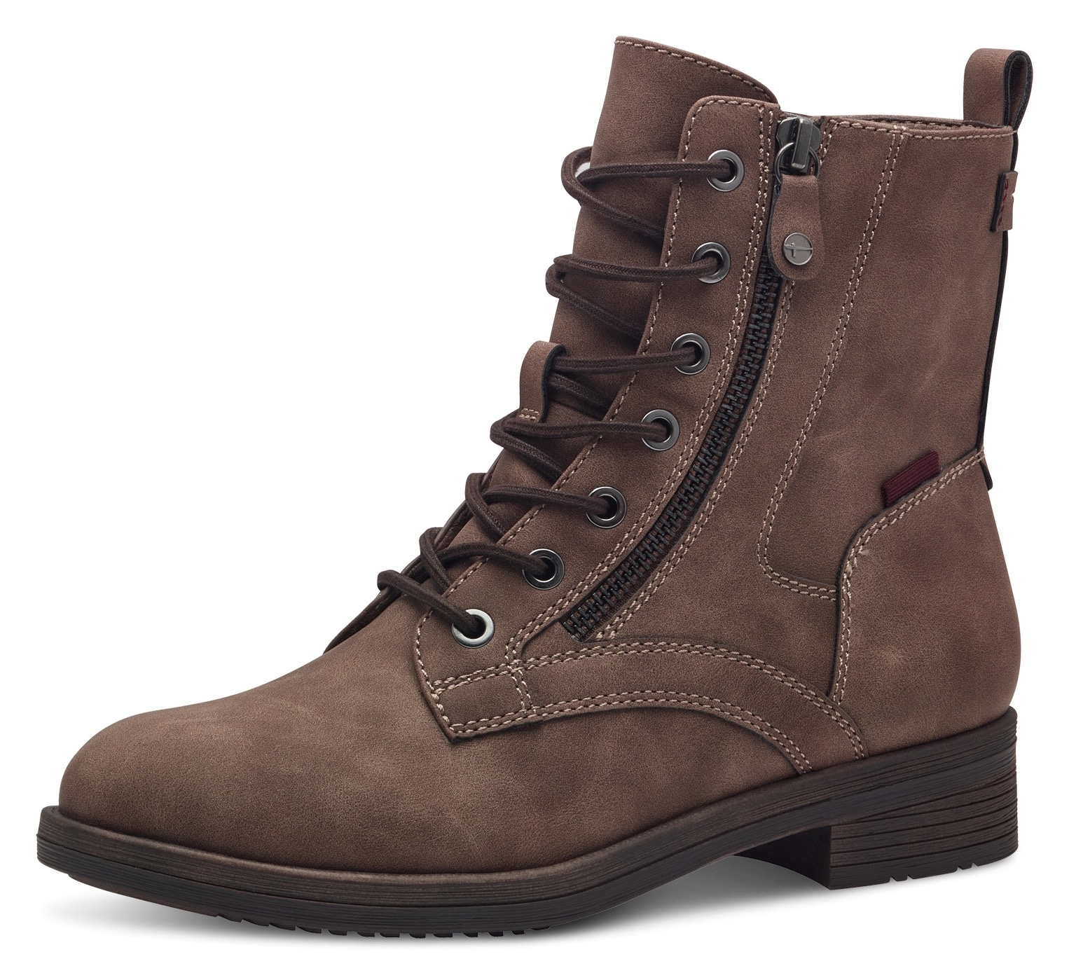 Tamaris Schnürboots, Blockabsatz, Schnürboots Stiefelette mit Zierreißversc günstig online kaufen