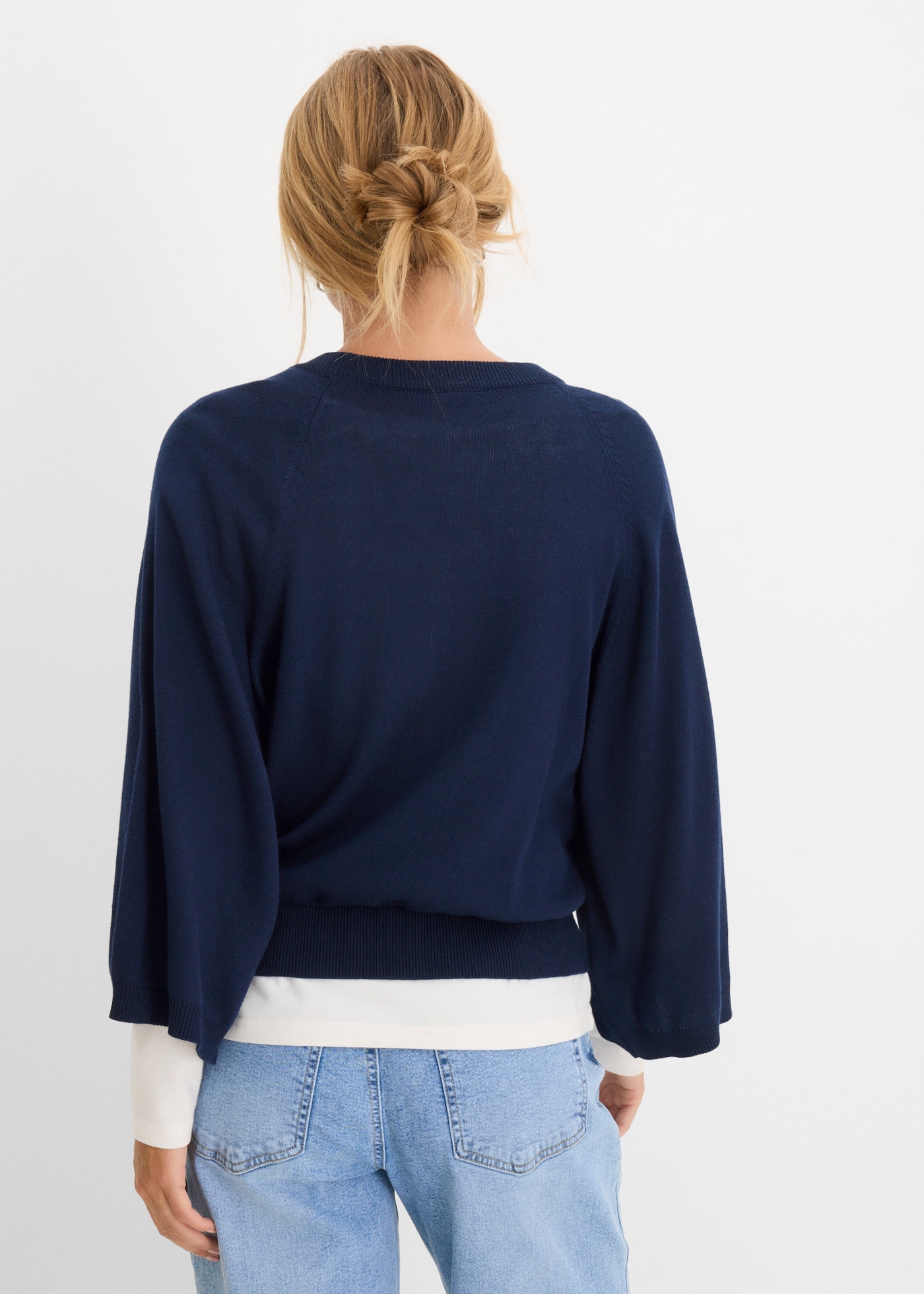 bonprix Strickpullover im Oversize-Schnitt, mit 3/4-Ärmeln, eleganter Stil