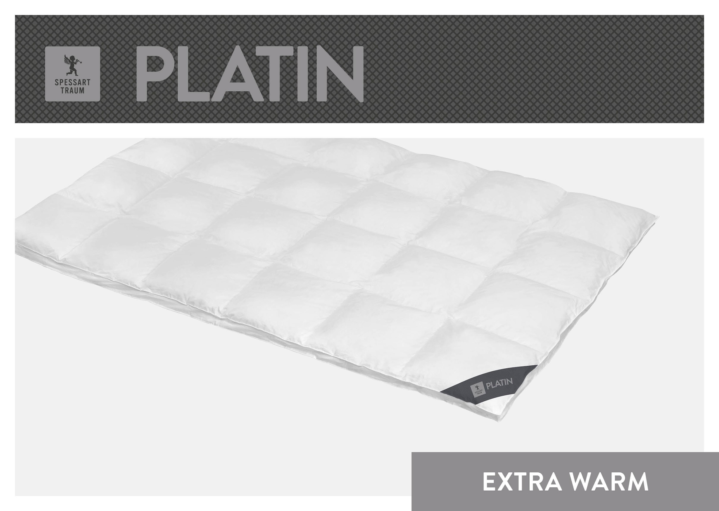 SPESSARTTRAUM Gänsedaunenbettdecke "Platin" extrawarm Füllung 100% Reine weiße Gänsedaunen 1 Stk. tlg. hergestellt in Deutschland, allergikerfreundlich