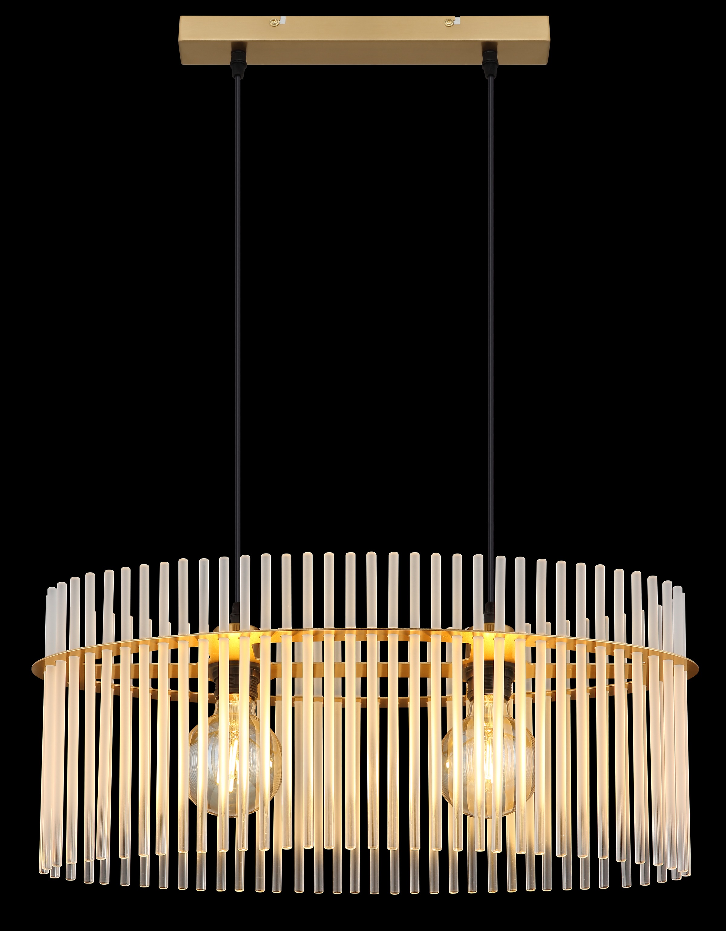 GLOBO LIGHTING Hängeleuchte »GORLEY« E27 1 Stk. Hängelampe goldfarben Glasstäbe opal klar verlaufend elegant