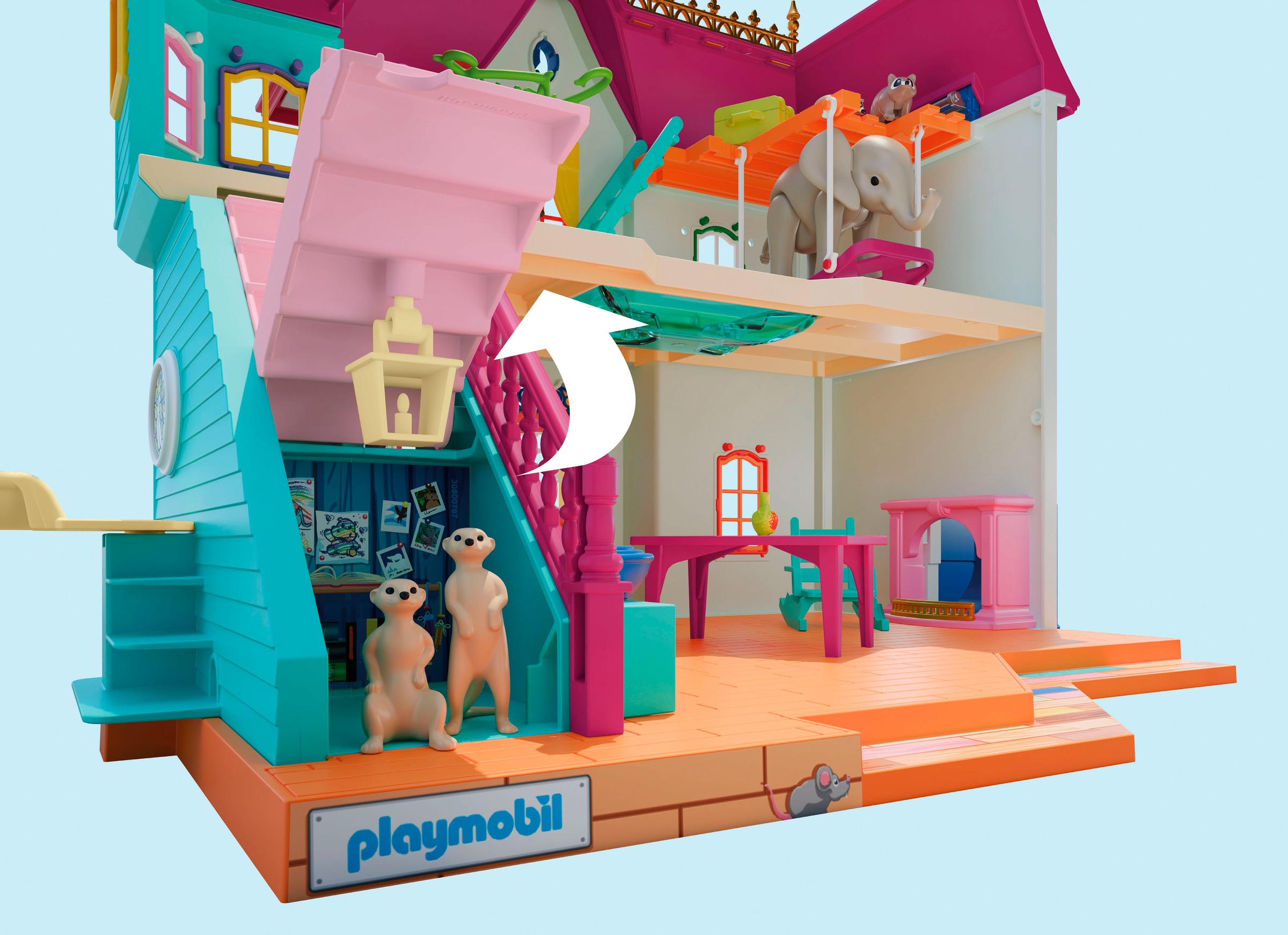 Playmobil® Konstruktions-Spielset »Kunterbunte Tiervilla (71852), Animals & Friends«, (162 St.), Made in Germany