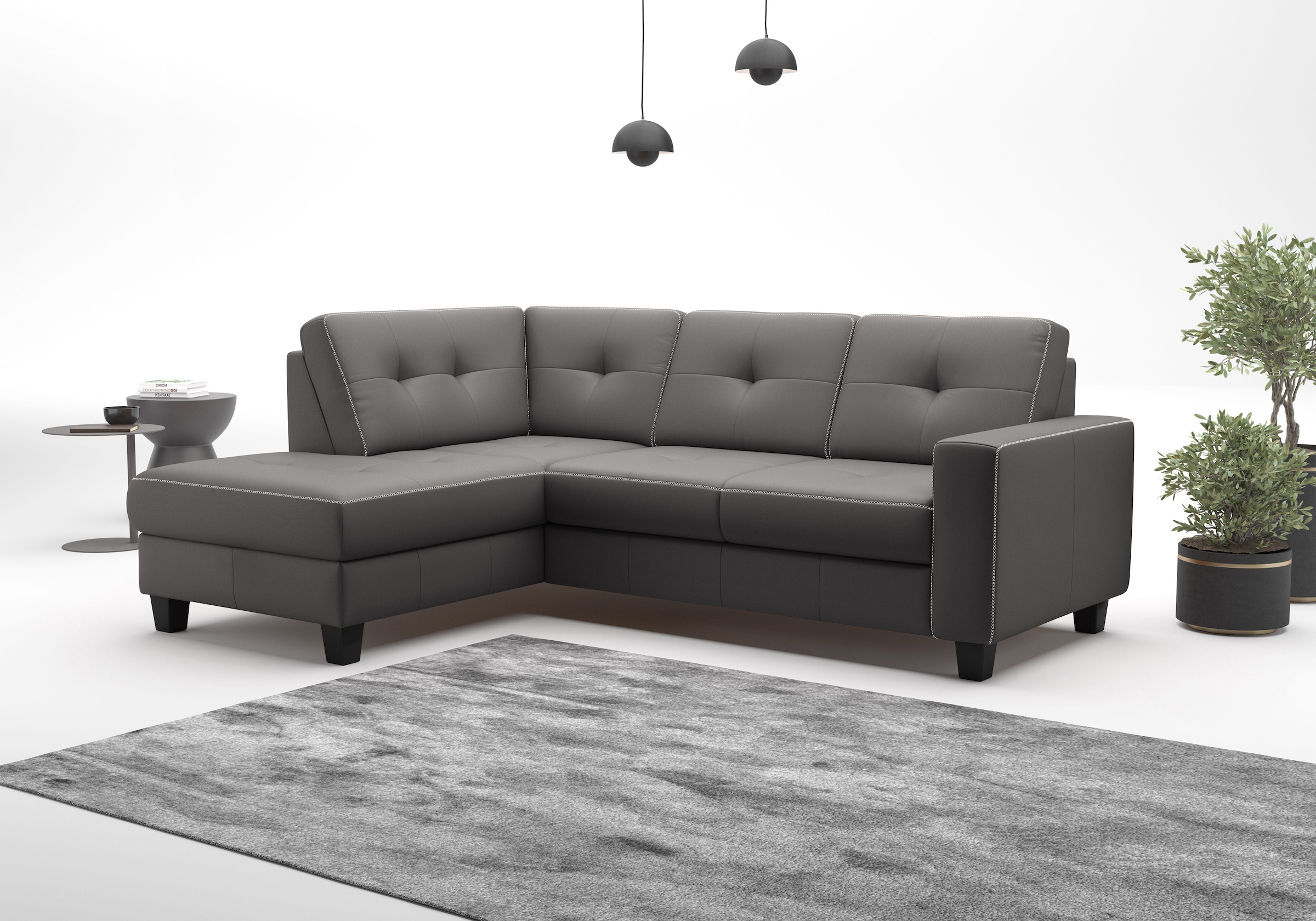 OTTO home Ecksofa "Varese" wahlweise mit Schlaffunktion und Bettkasten