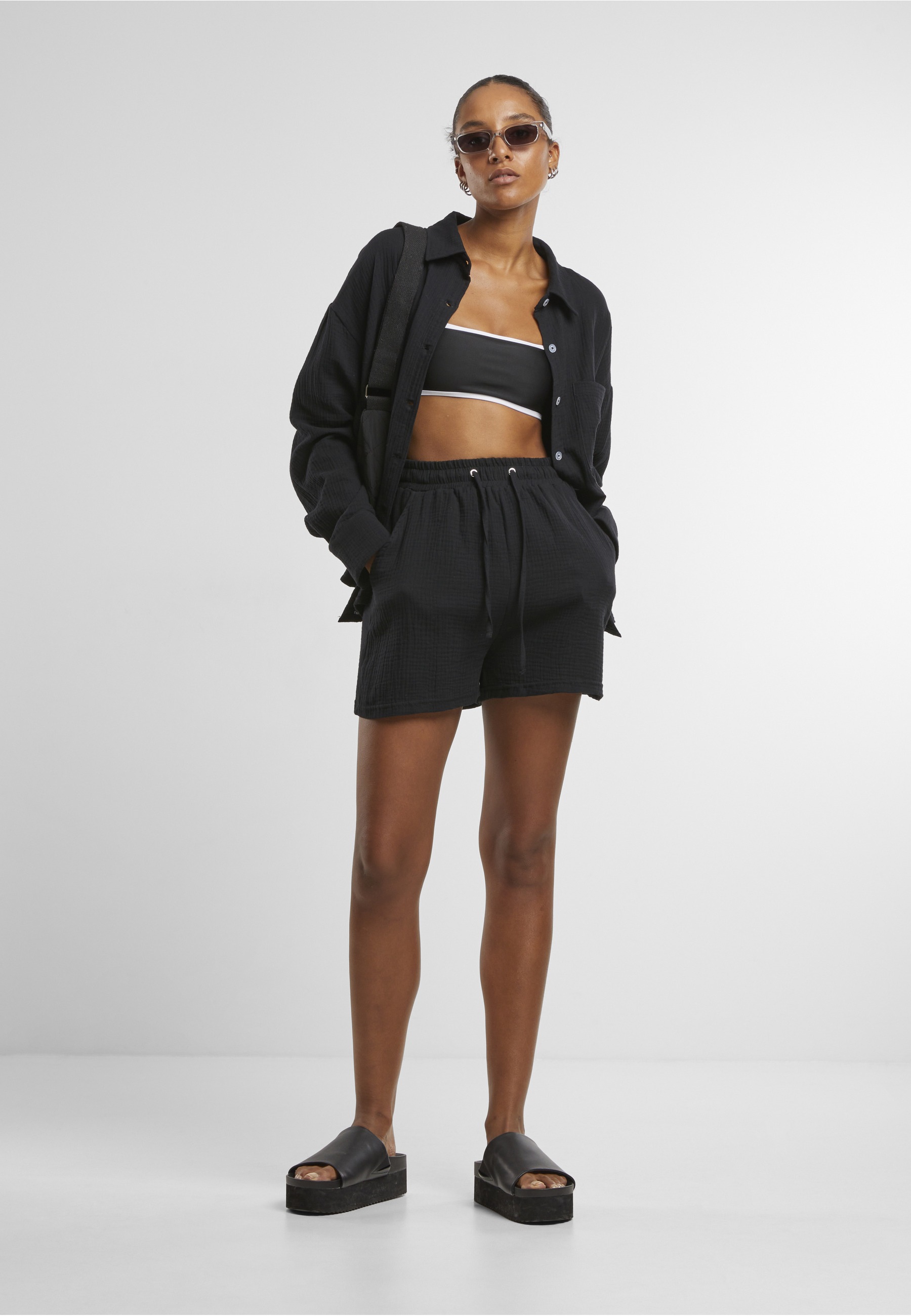 URBAN CLASSICS Klassische Bluse »Urban Classics Ladies Oversized Musselin Blouse«