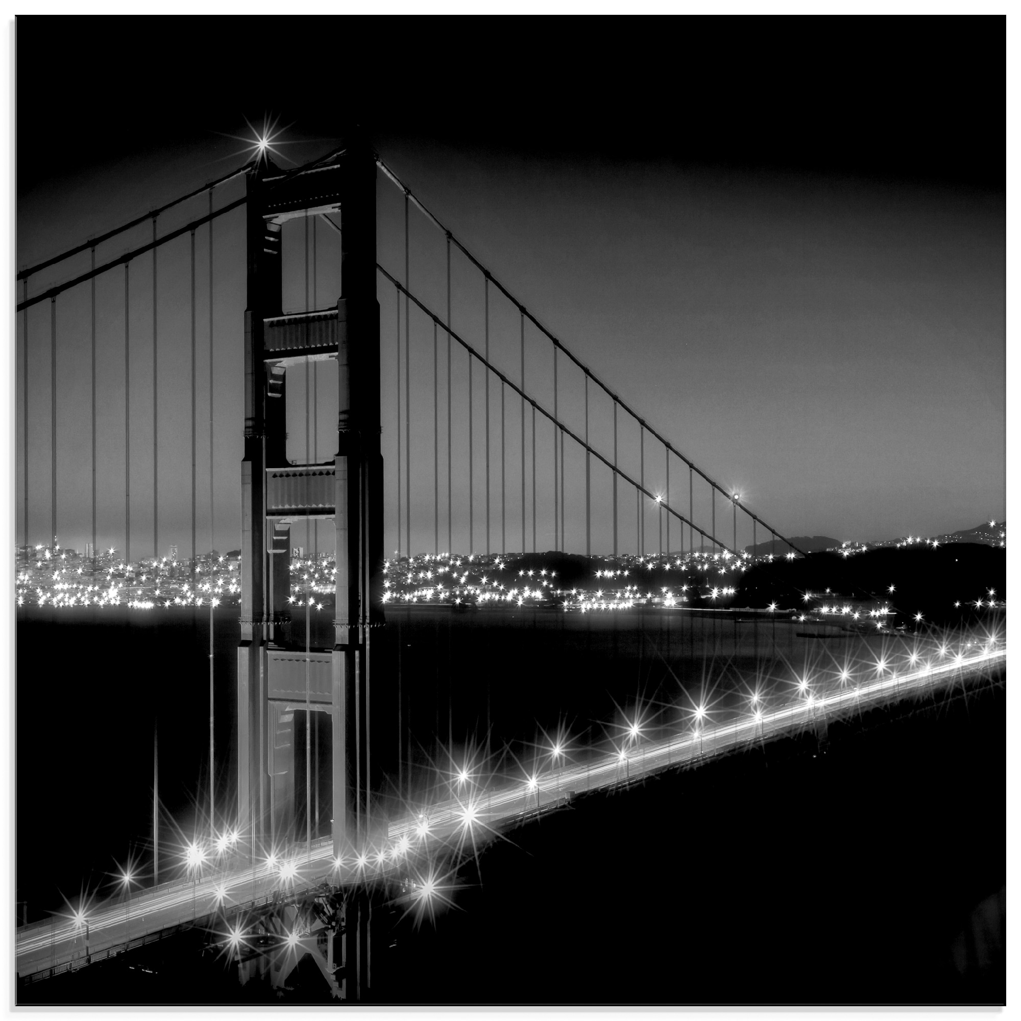 Artland Glasbild "Golden Gate Bridge am Abend I", Amerika, (1 St.), in verschiedenen Größen