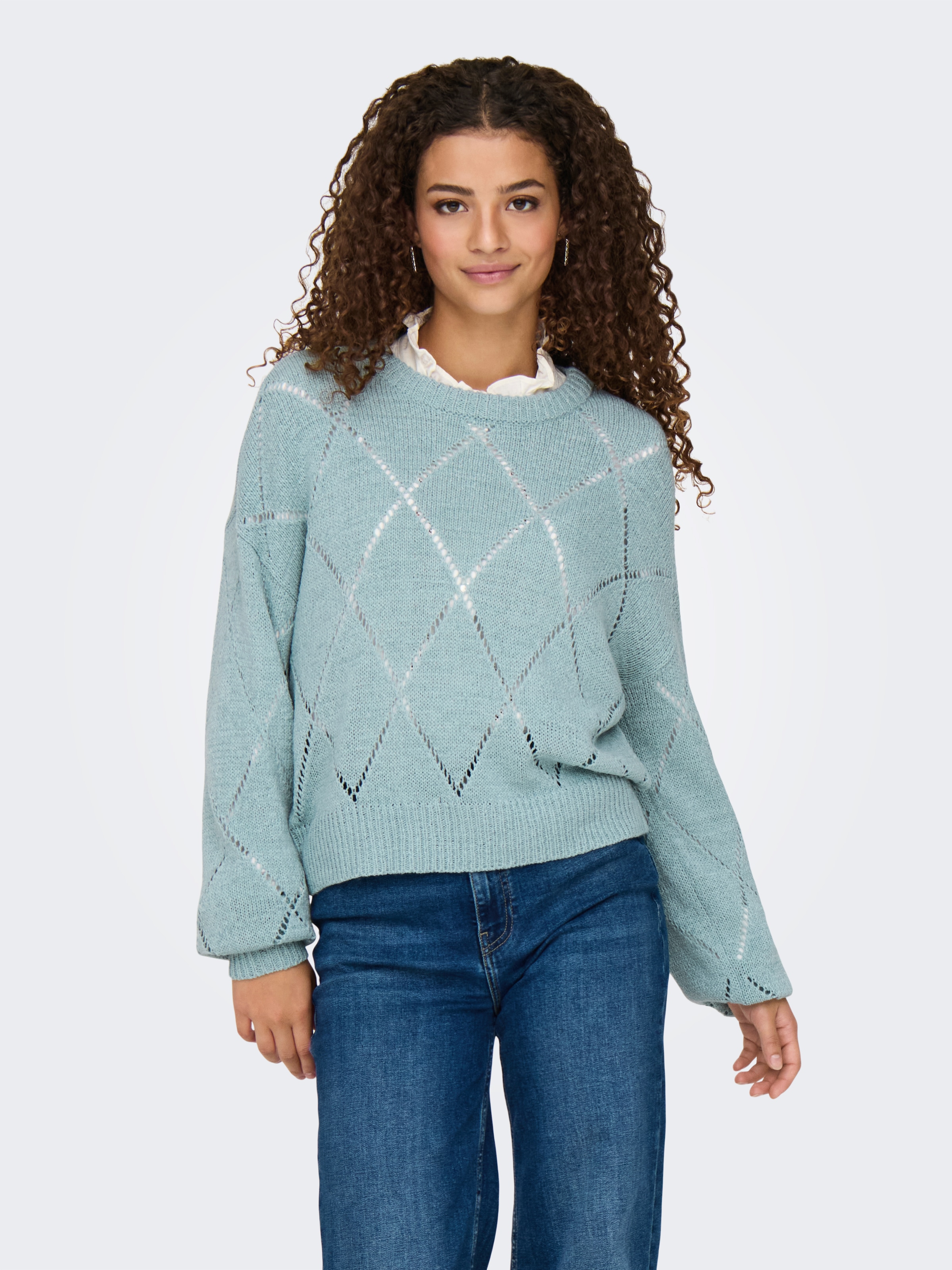 ONLY Strickpullover »ONLGEENAS LS STRUCTURE O-NECK CC KNT«