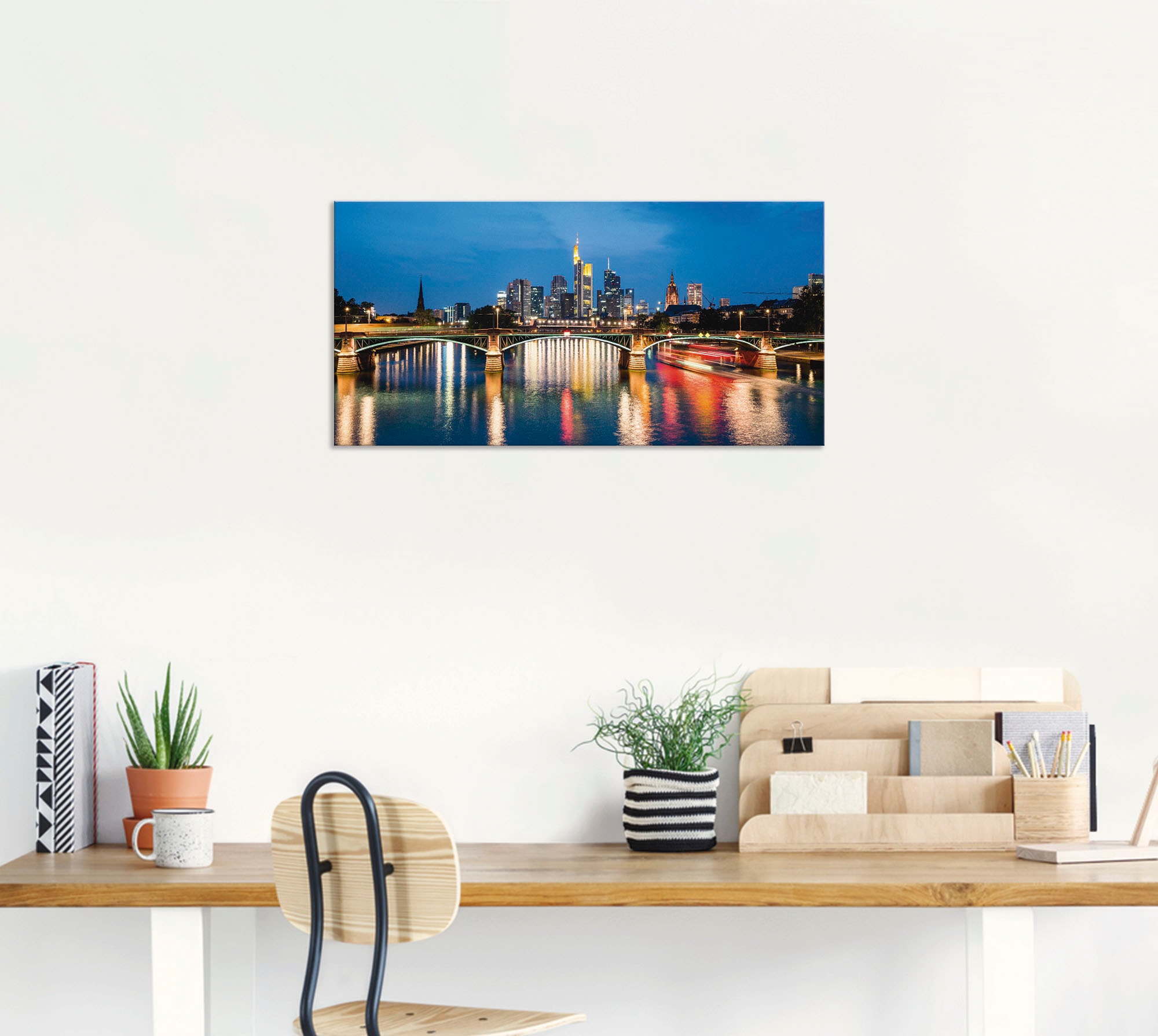 Artland Wandbild »Frankfurt am Main zur Nacht«, Deutschland, (1 St.), als Alubild, Leinwandbild, Wandaufkleber oder Poster in versch. Größen