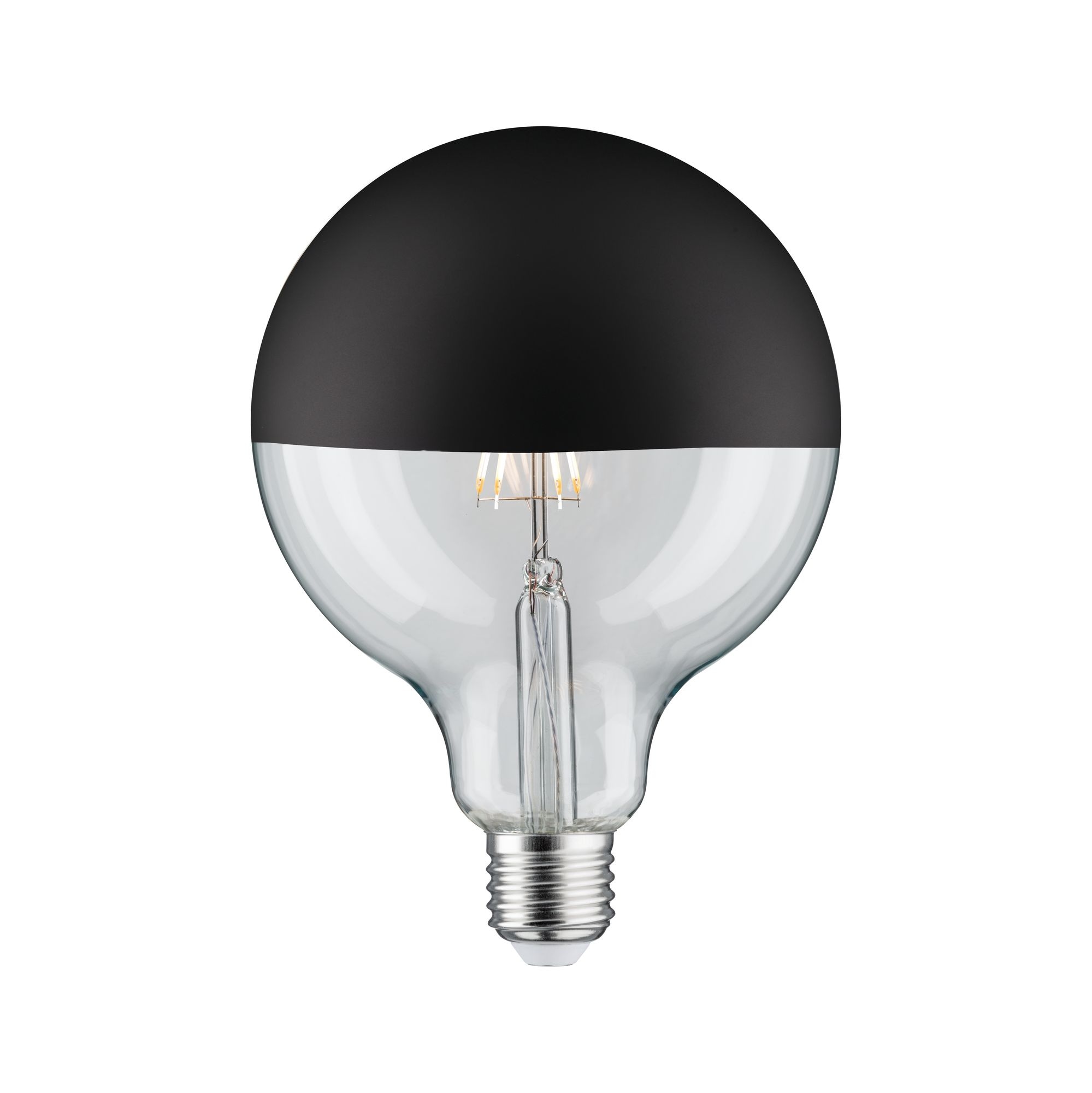 Globe 6,5 Watt E27 Kopfspiegel Schwarz matt Warmweiß LED-Leuchtmittel, E27, Warmweiß