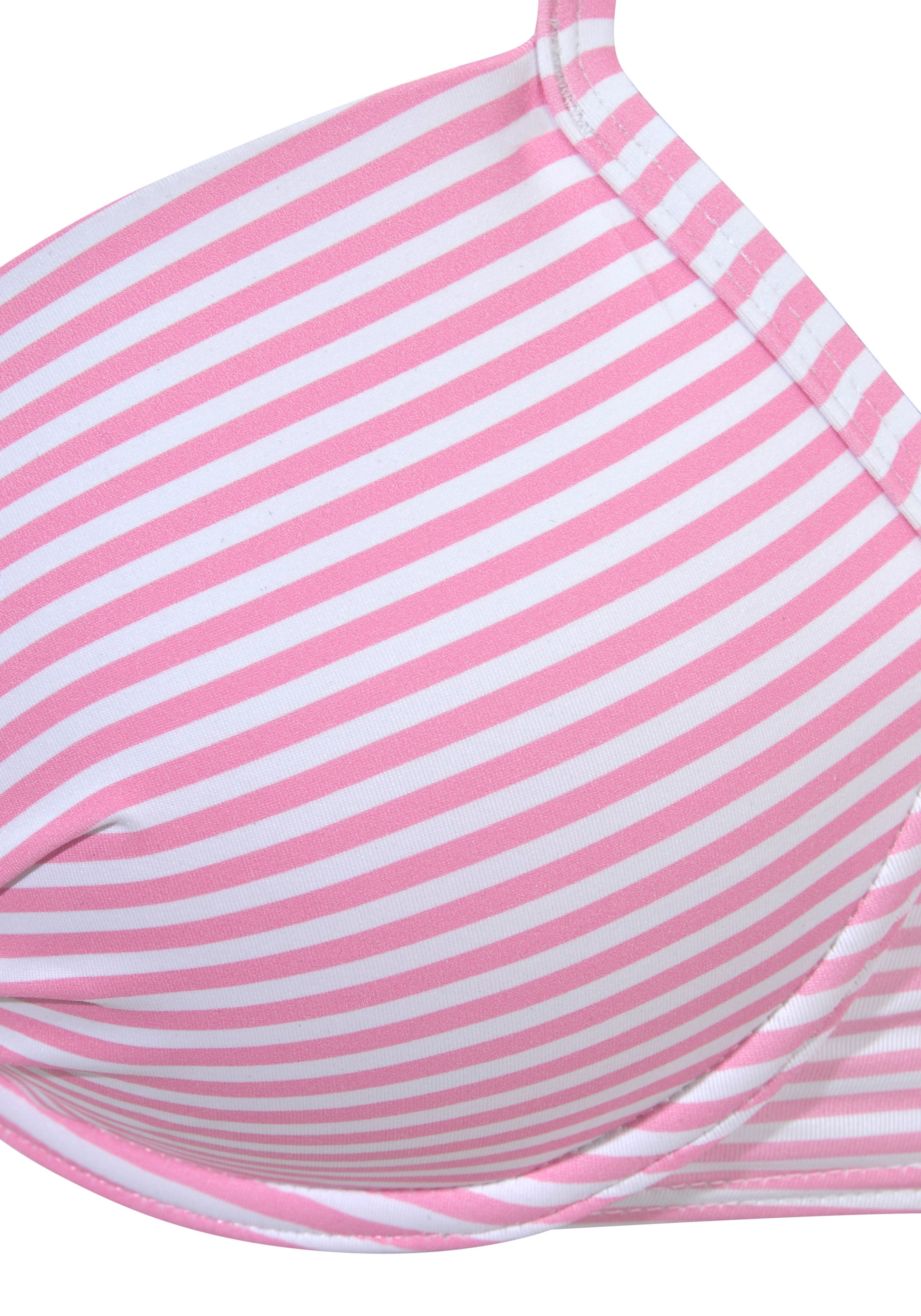 s.Oliver underwired bikini set size 42 cup B striped rose white recycled polyamide 3