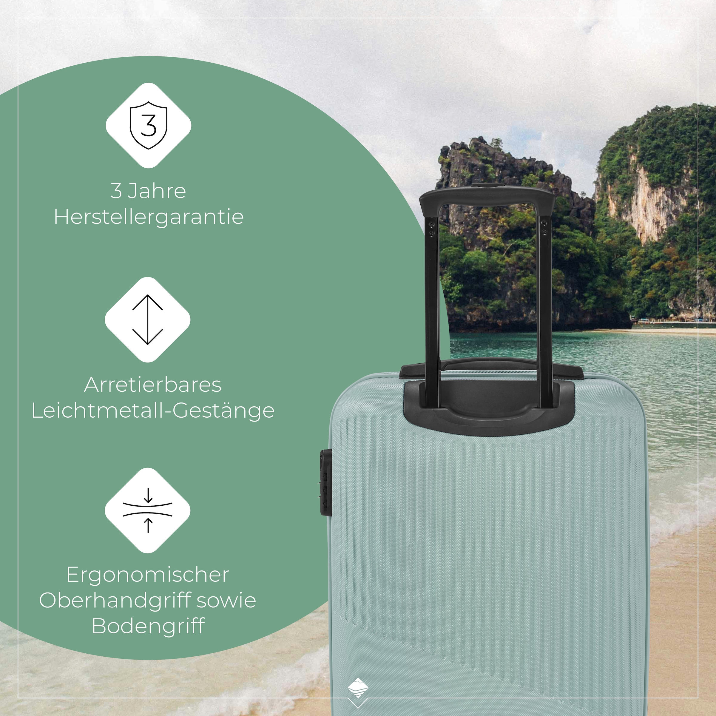 travelite Hartschalen-Trolley »BALI, in verschiedenen Größen und Farben« 34 l 4 Rollen Hartschallenkoffer Reisegepäck Reisekoffer TSA Schloss