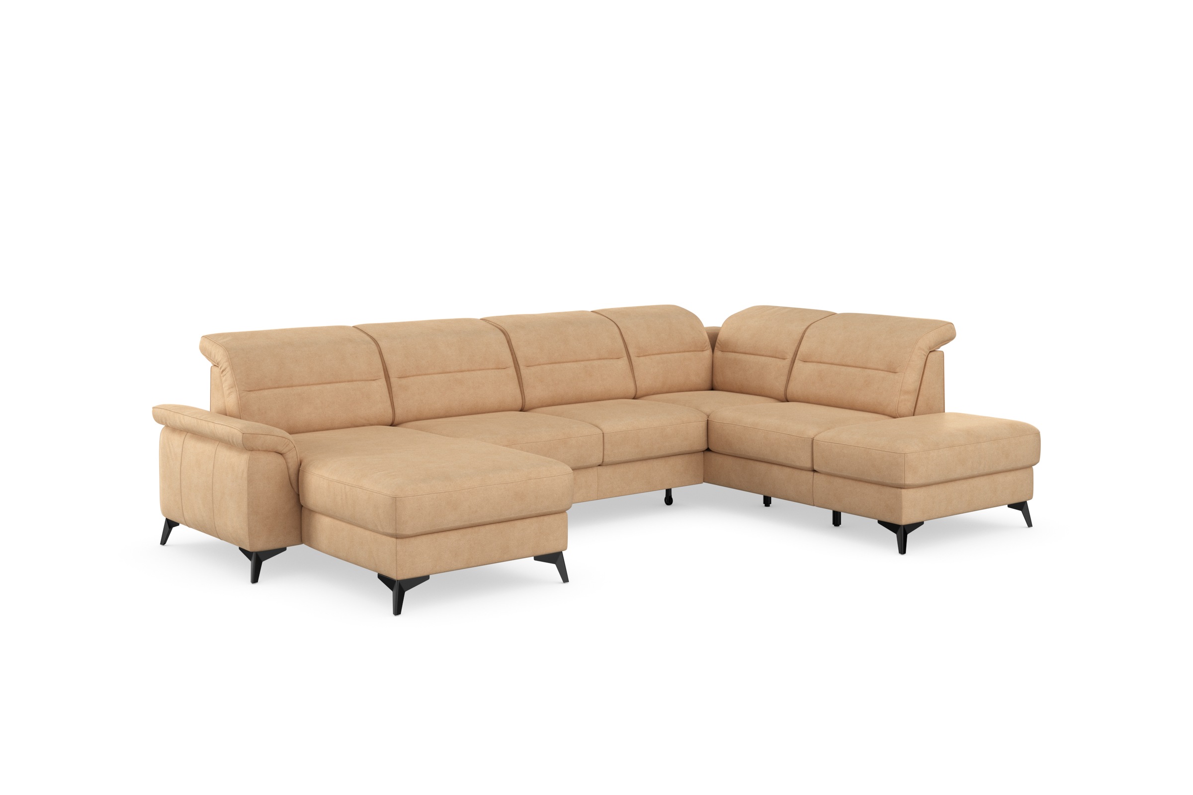 sit&more Wohnlandschaft »Sinatra U-Form«, optional mit Kopfteilverstellung und Armteilfunktion, Metallfüße