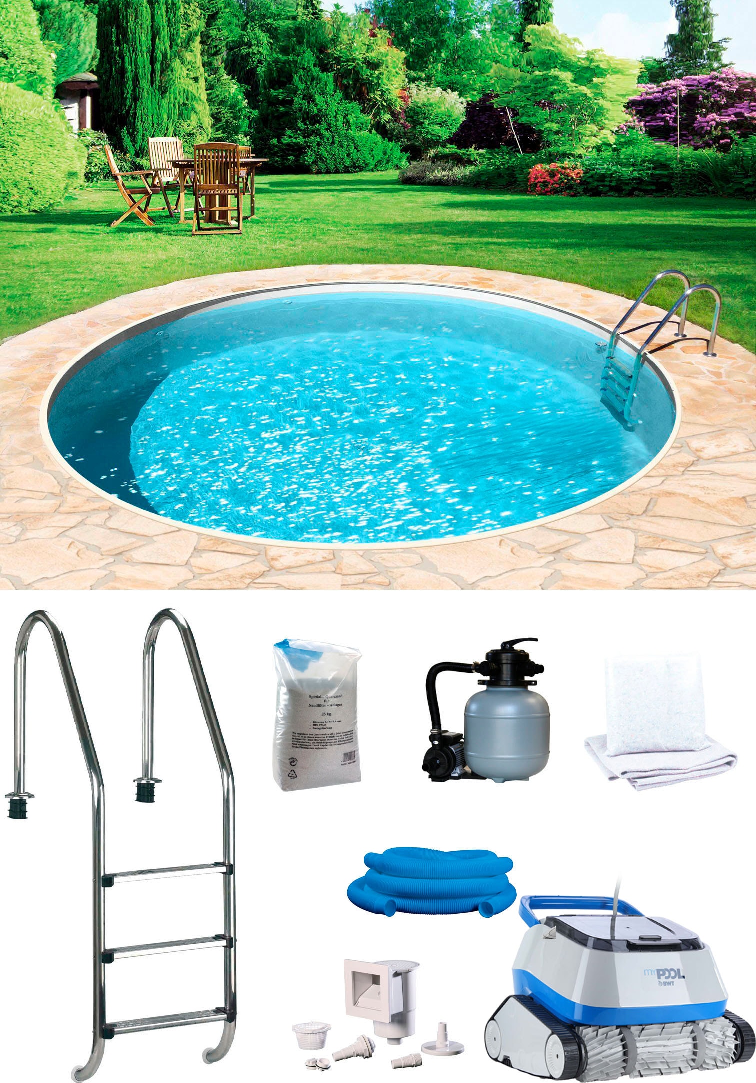my POOL BWT Rundpool "POWER" inkl. Poolroboter POWER ONE4ALL günstig online kaufen