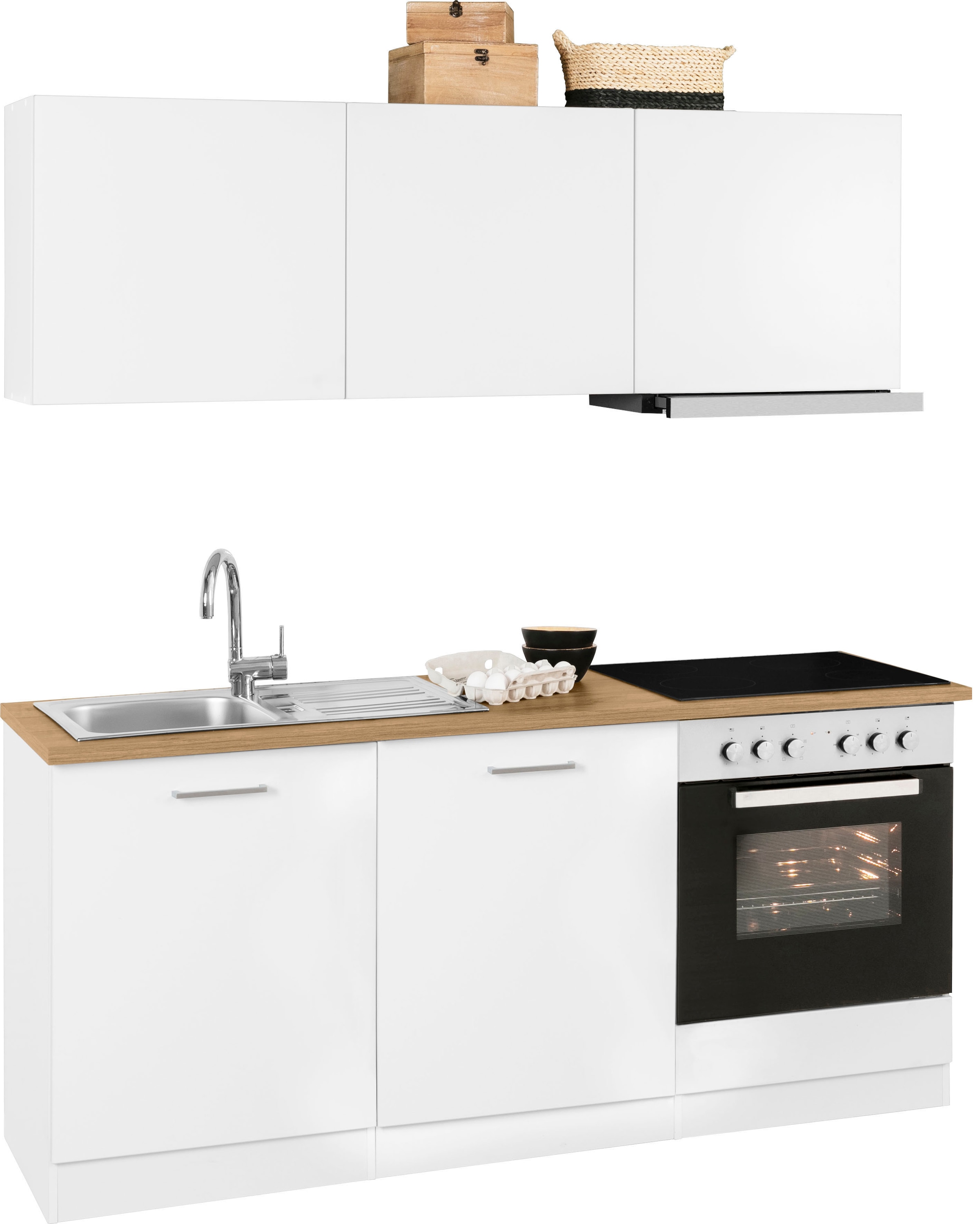 KOCHSTATION Küchenzeile »KS-Kehl«, mit E-Geräten, Breite 180 cm