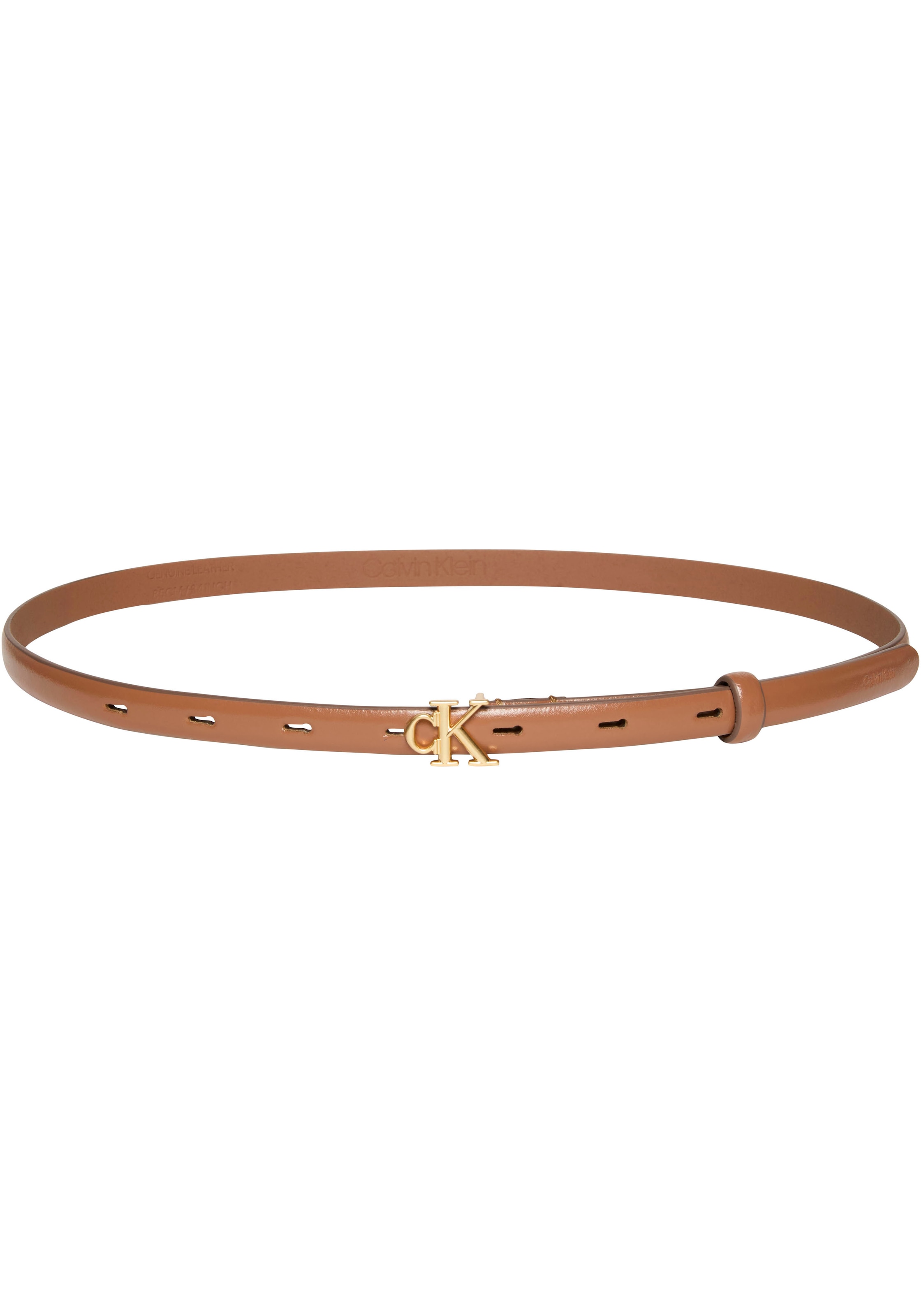 Calvin Klein Ledergürtel "ROUND CK BUCKLE 15MM BELT SMOOTH" Größenverstellb günstig online kaufen