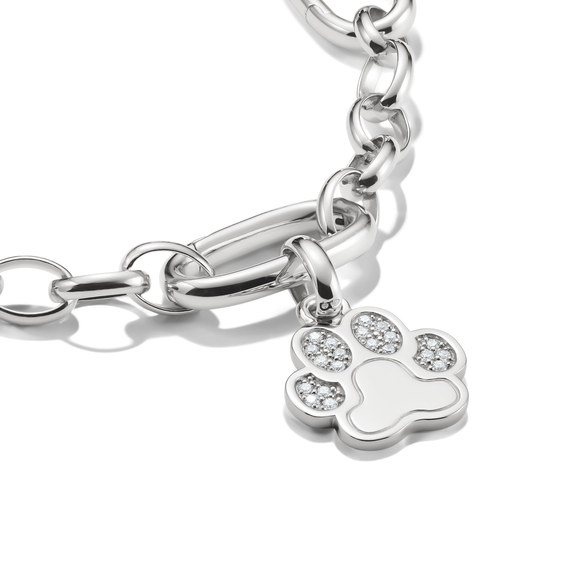 THOMAS SABO Charm-Einhänger »Charm Pfoten-Design - Connect, CC1259-051-14, CC1259-414-14«, mit Zirkonia (synth.)