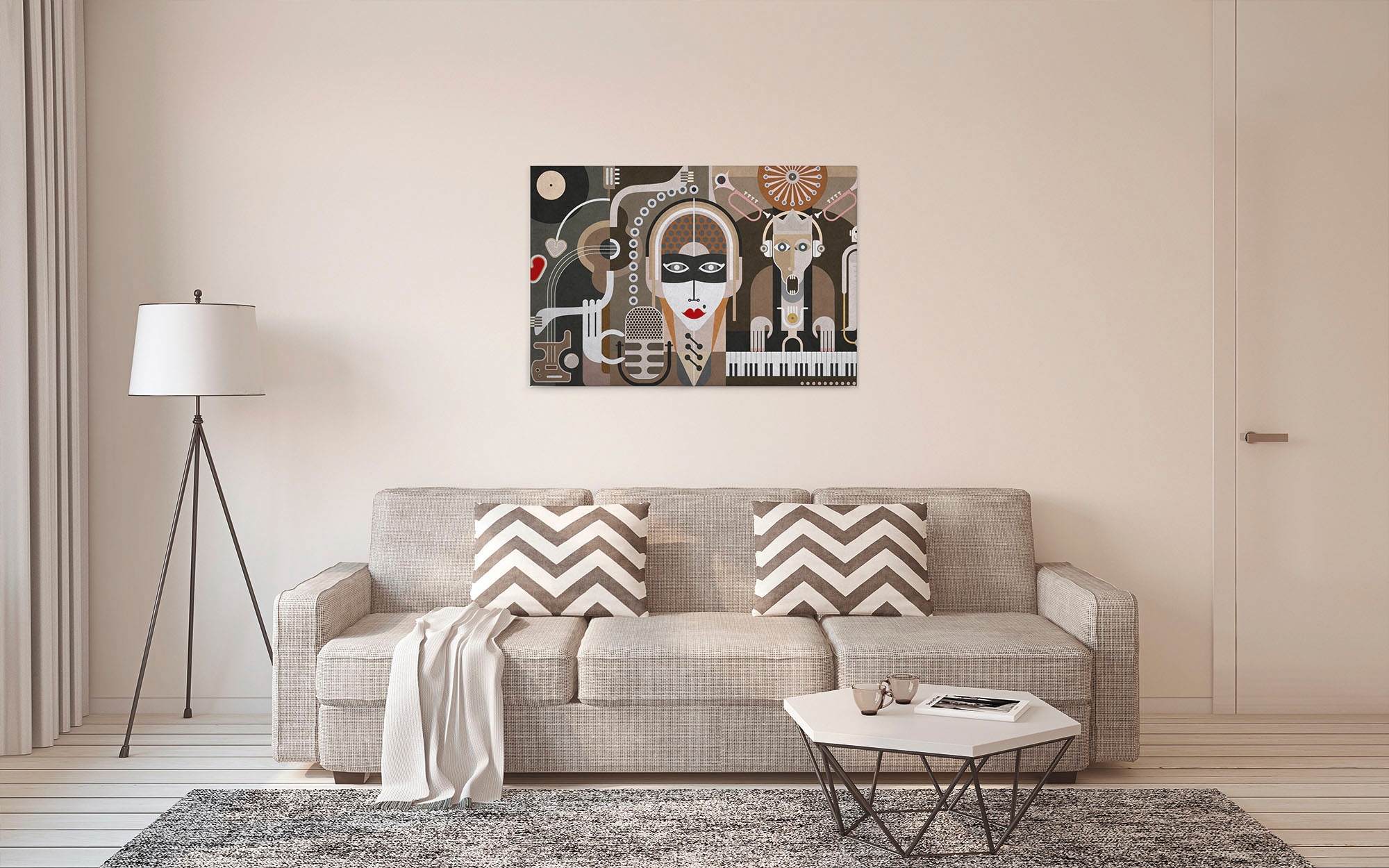 A.S. Création Leinwandbild »wall of sound 3«, Kunst-Abstrakt-Kinder, (1 St.), Keilrahmen Bild Musik Abstrakt Bunt Leinwand-Bild Wohnzimmer modern