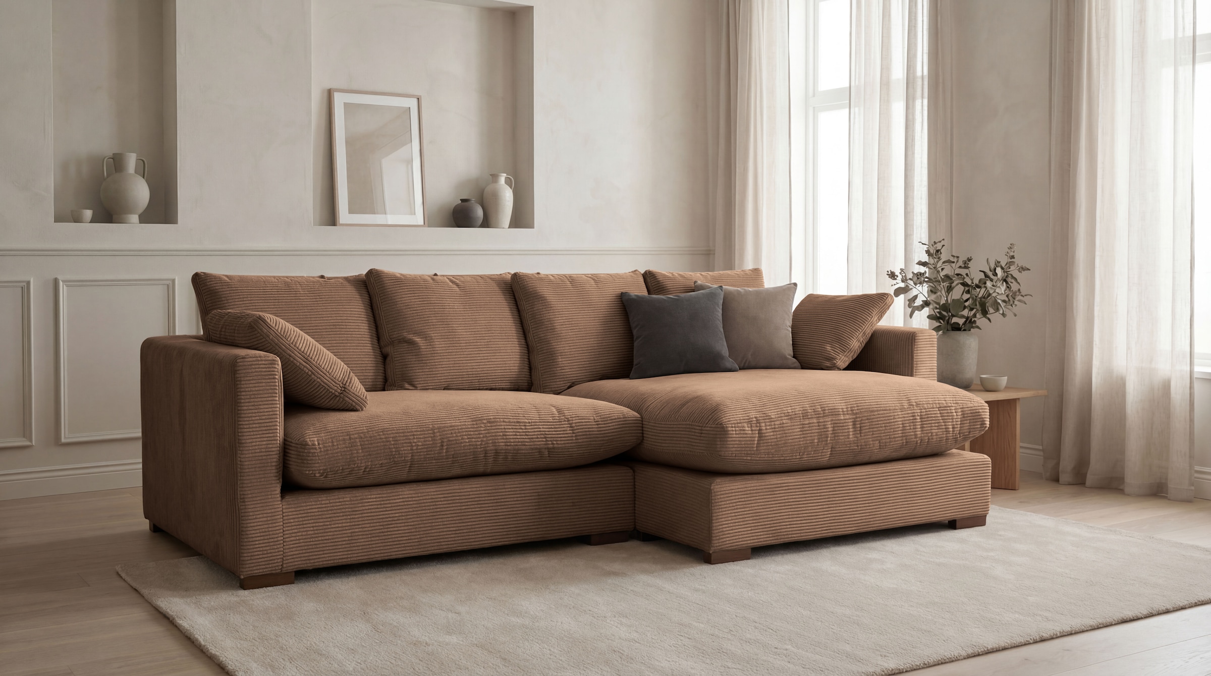 OTTO home Ecksofa "Coray" Breite 266 cm, extra weich und kuschelig, mit Federn und Daunen