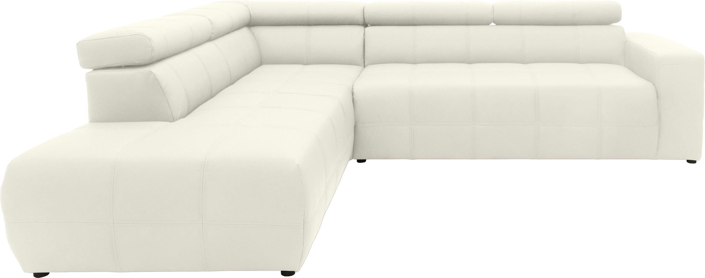 DOMO collection Ecksofa "BRANDON bequem, Breite 275cm, L-Form, auch in Leder" inklusive Kopfteilverstellung, wahlweise mit Sitztiefenverstellung