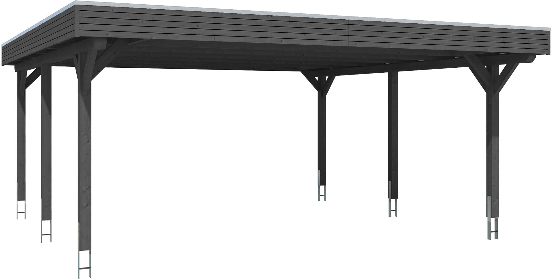 Skanholz Doppelcarport "Spessart" Massivholz 550 cm Anthrazit