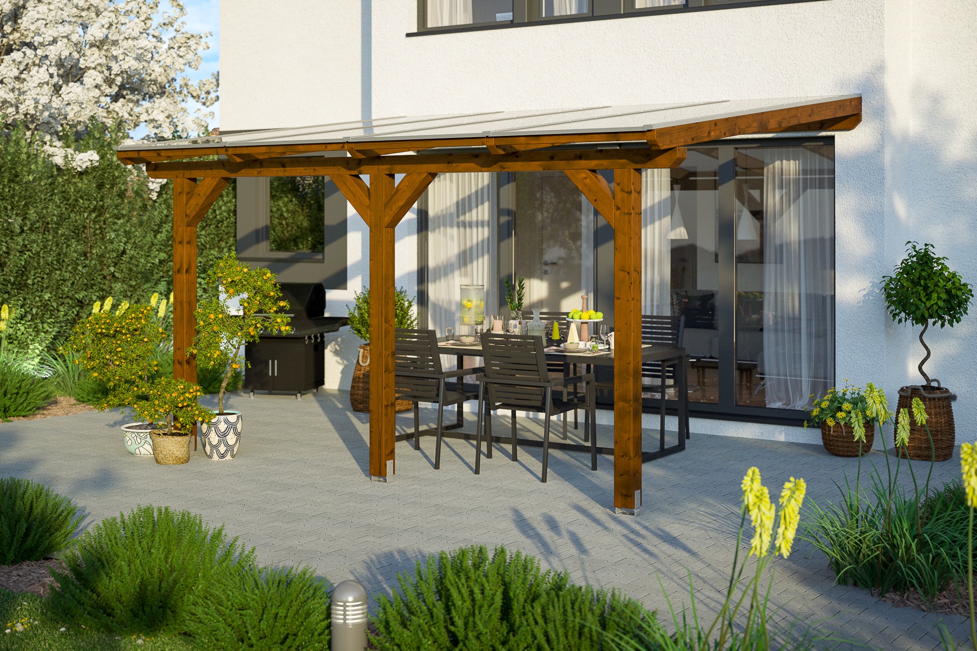 Skanholz Terrassendach »Andria«, Leimholz