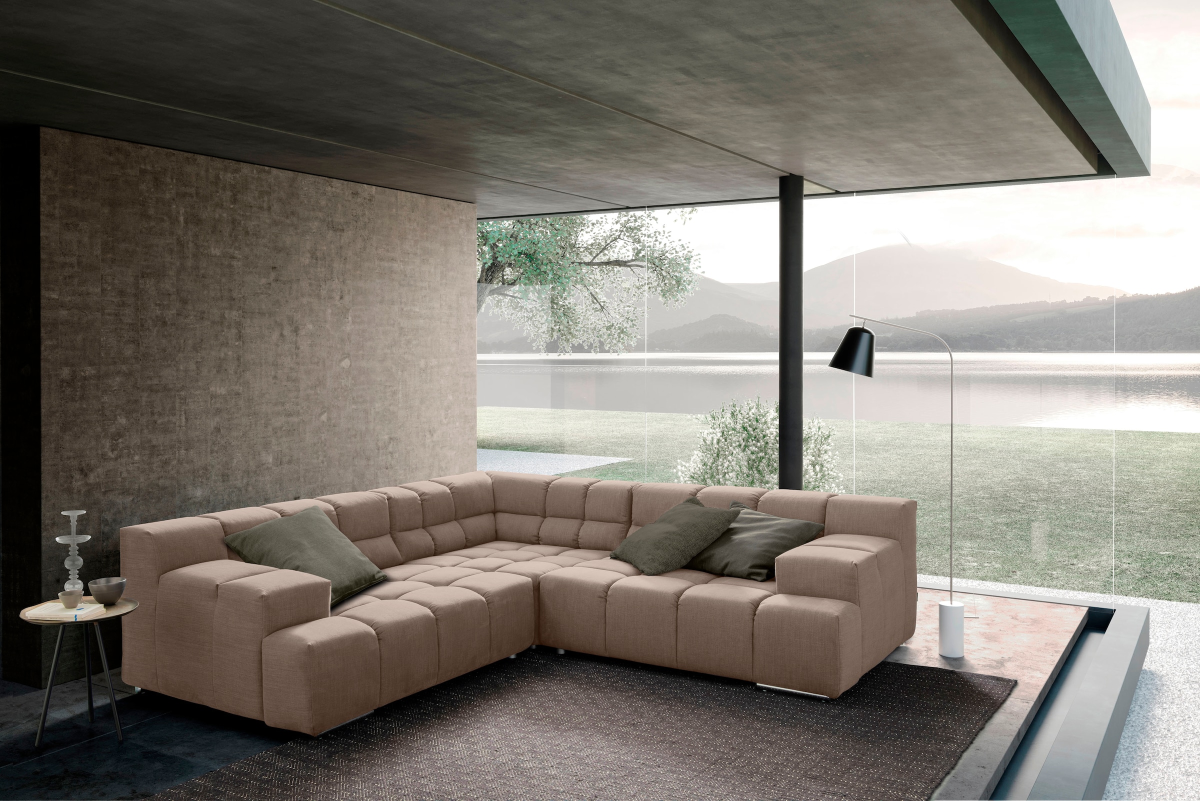 designwerk Ecksofa "Temple L-Form, tolles Designsofa", mit Sitztiefenverste günstig online kaufen