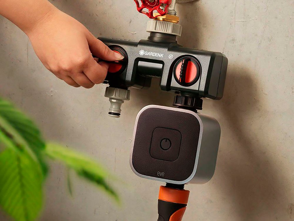 EVE Bewässerungscomputer »Aqua (HomeKit) + Schlauchverbinder 2-Wege-Verteiler«, (Packung)
