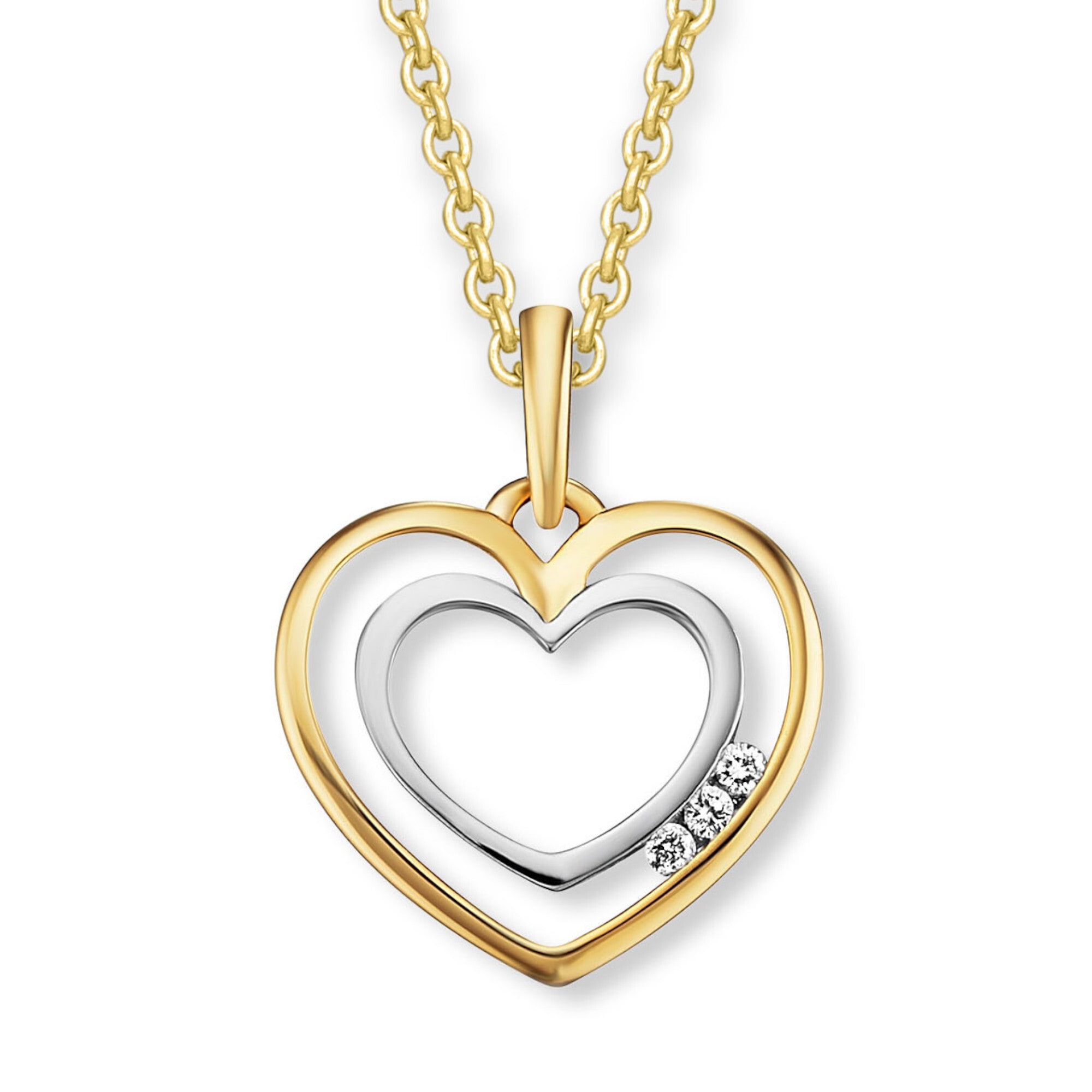 ONE ELEMENT Kettenanhänger »0.03 ct Gold 585 Herz online Diamant Schmuck Gelbgold«, aus Damen Anhänger BAUR Brillant Herz | kaufen